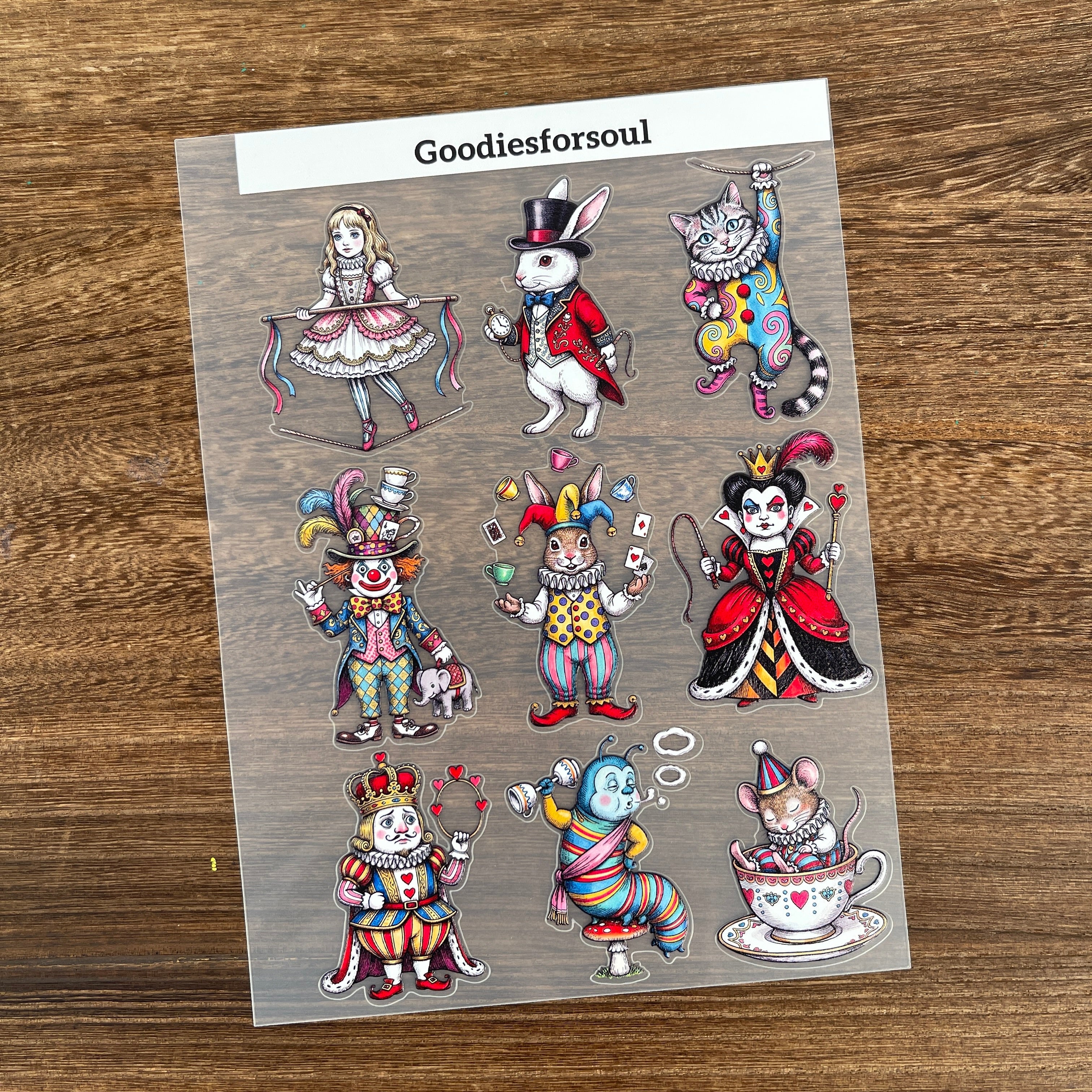 3D Alice in Wonderland x Circus PET Sticker 1 Pcs
