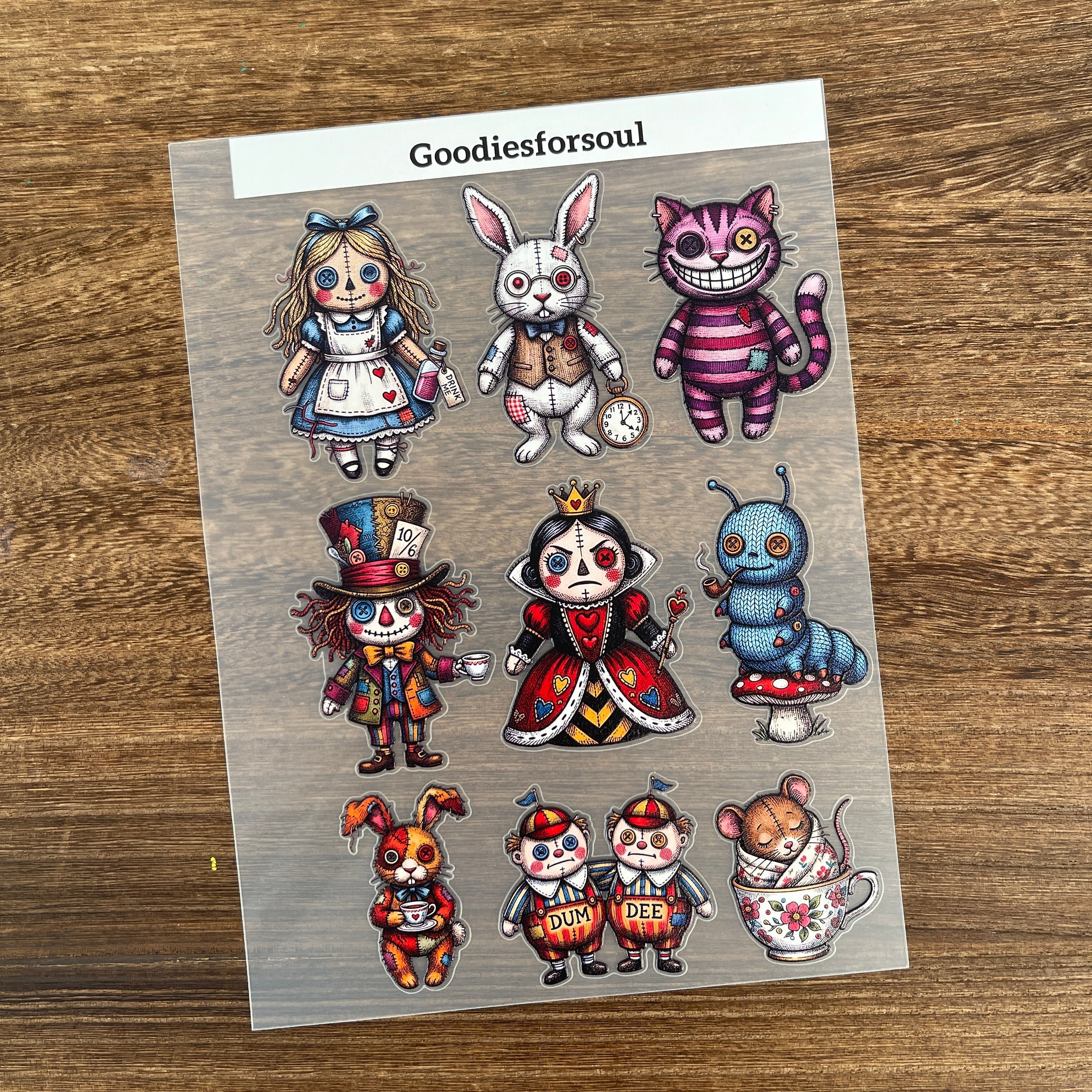 3D Alice in Wonderland x Voodoo doll PET Sticker 1 Pcs