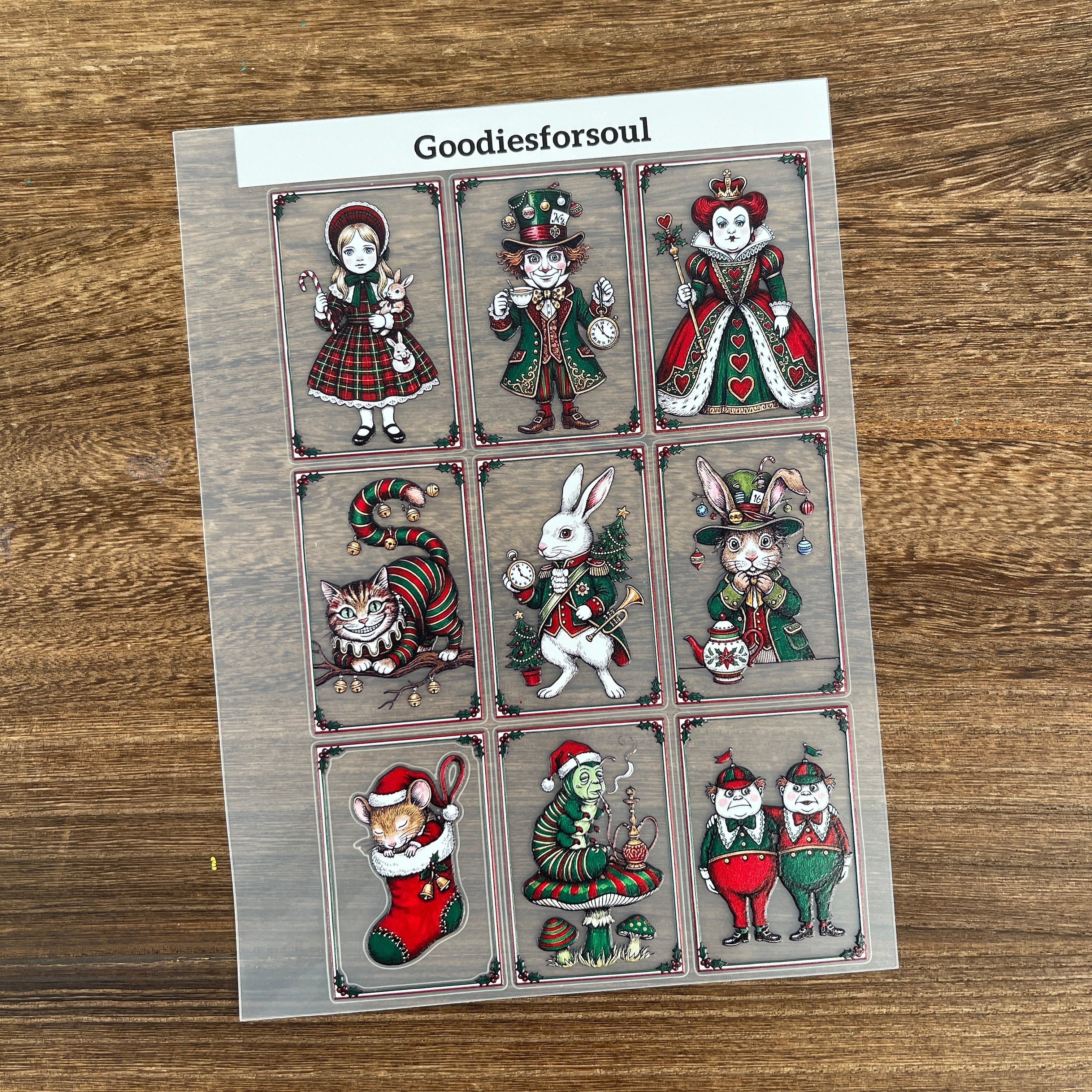 3D Alice in Wonderland x Christmas PET Sticker 1 Pcs