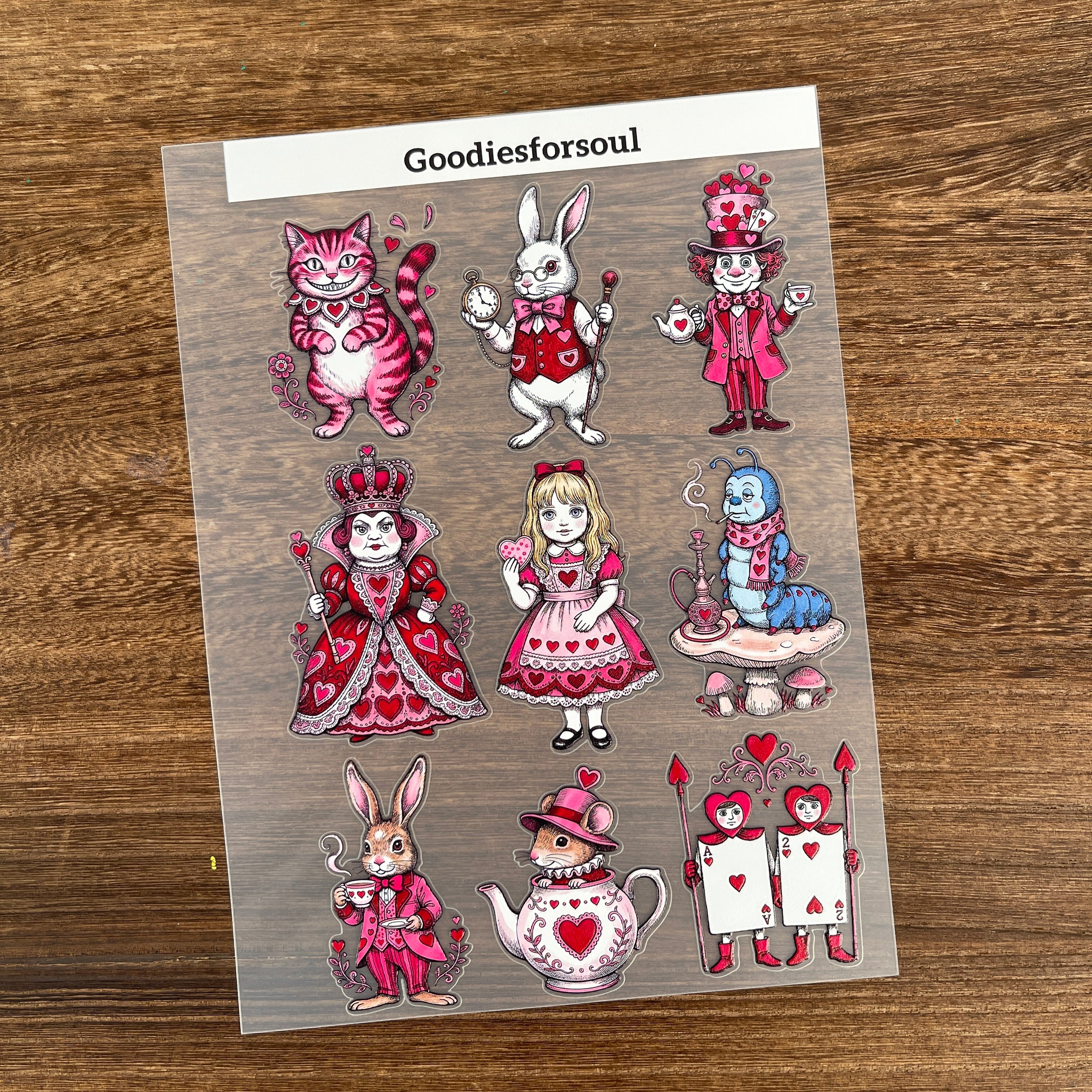 3D Alice in Wonderland x Valentine’s Day PET Sticker 1 Pcs