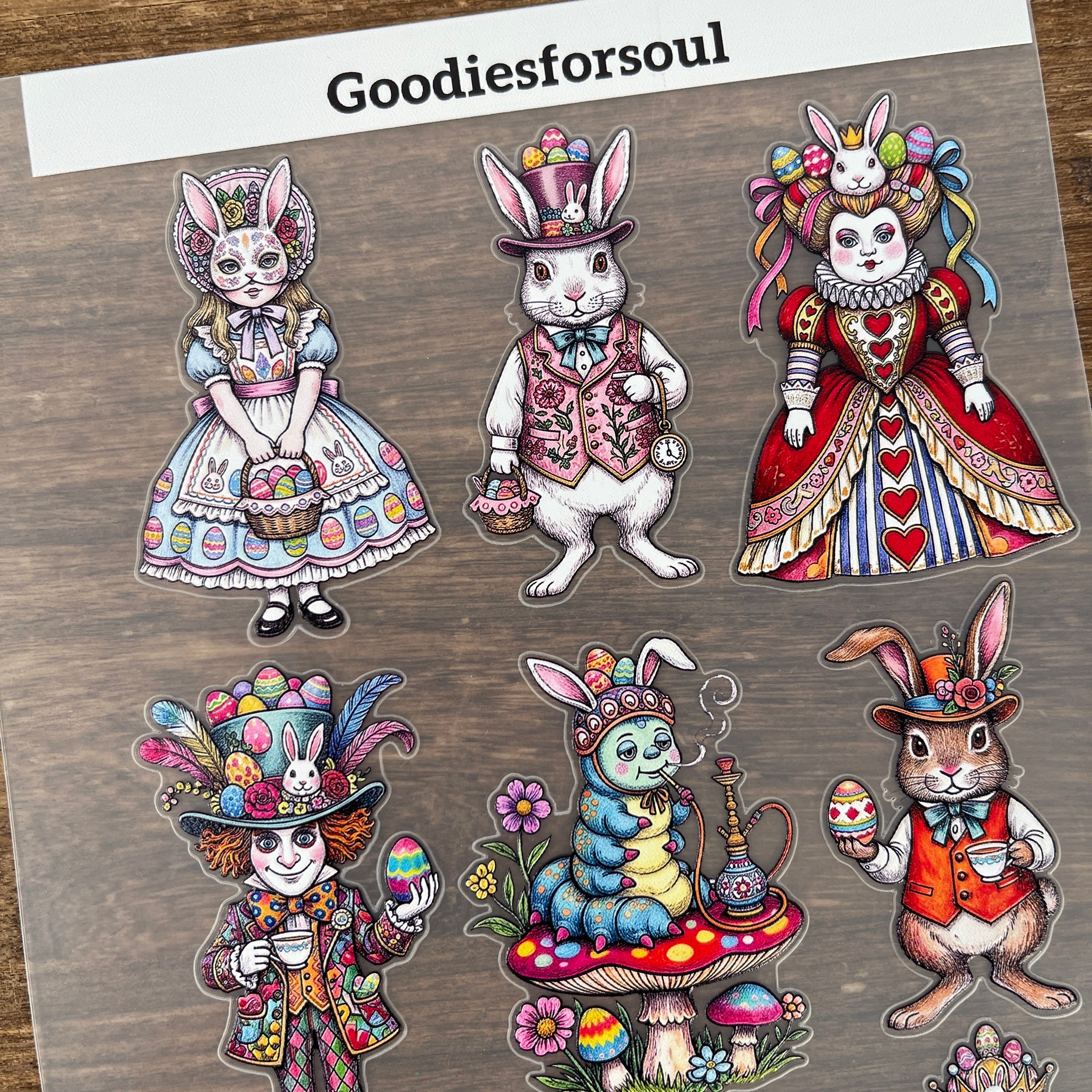 3D Alice in Wonderland x Easter PET Sticker 1 Pcs