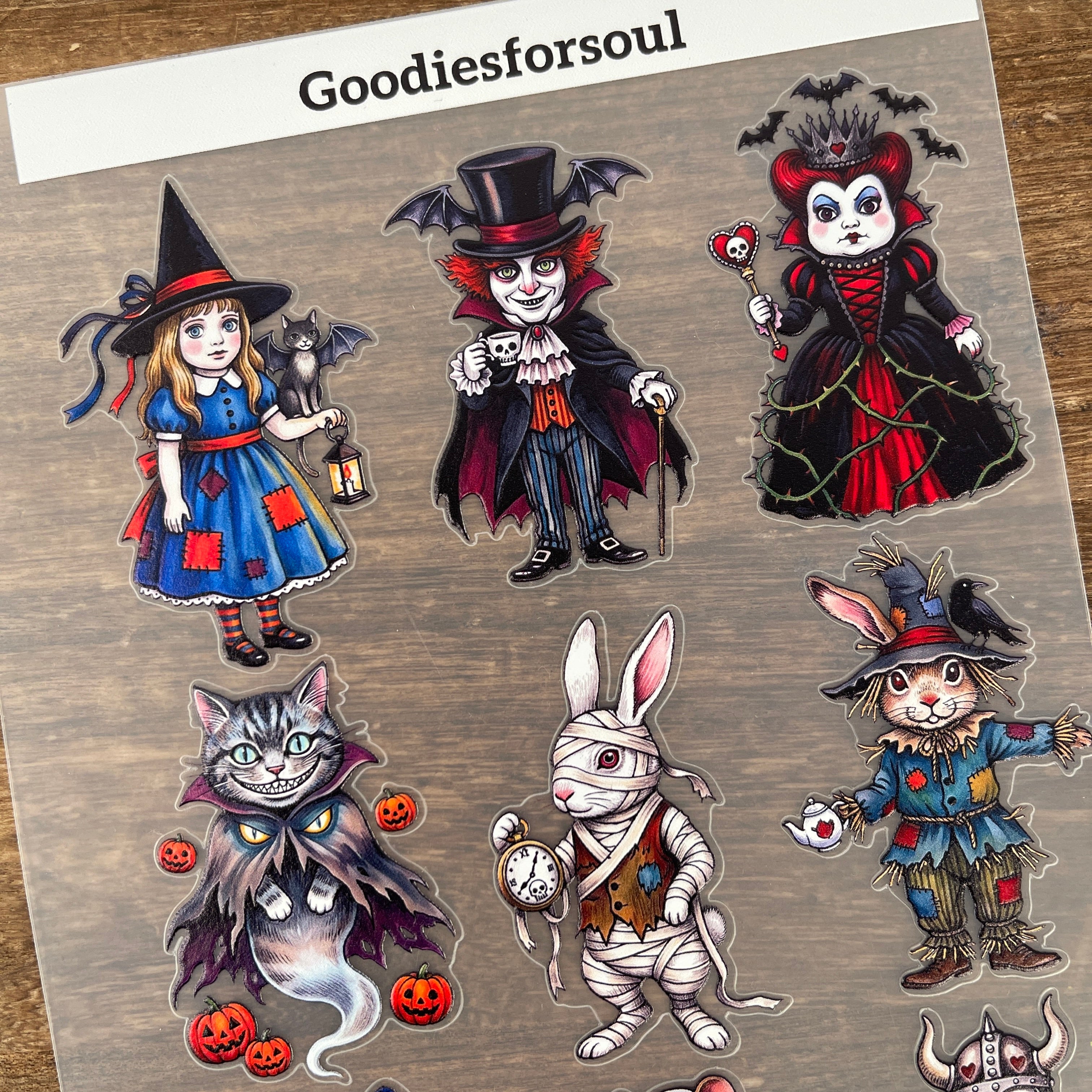 3D Alice in Wonderland x Halloween PET Sticker 1 Pcs