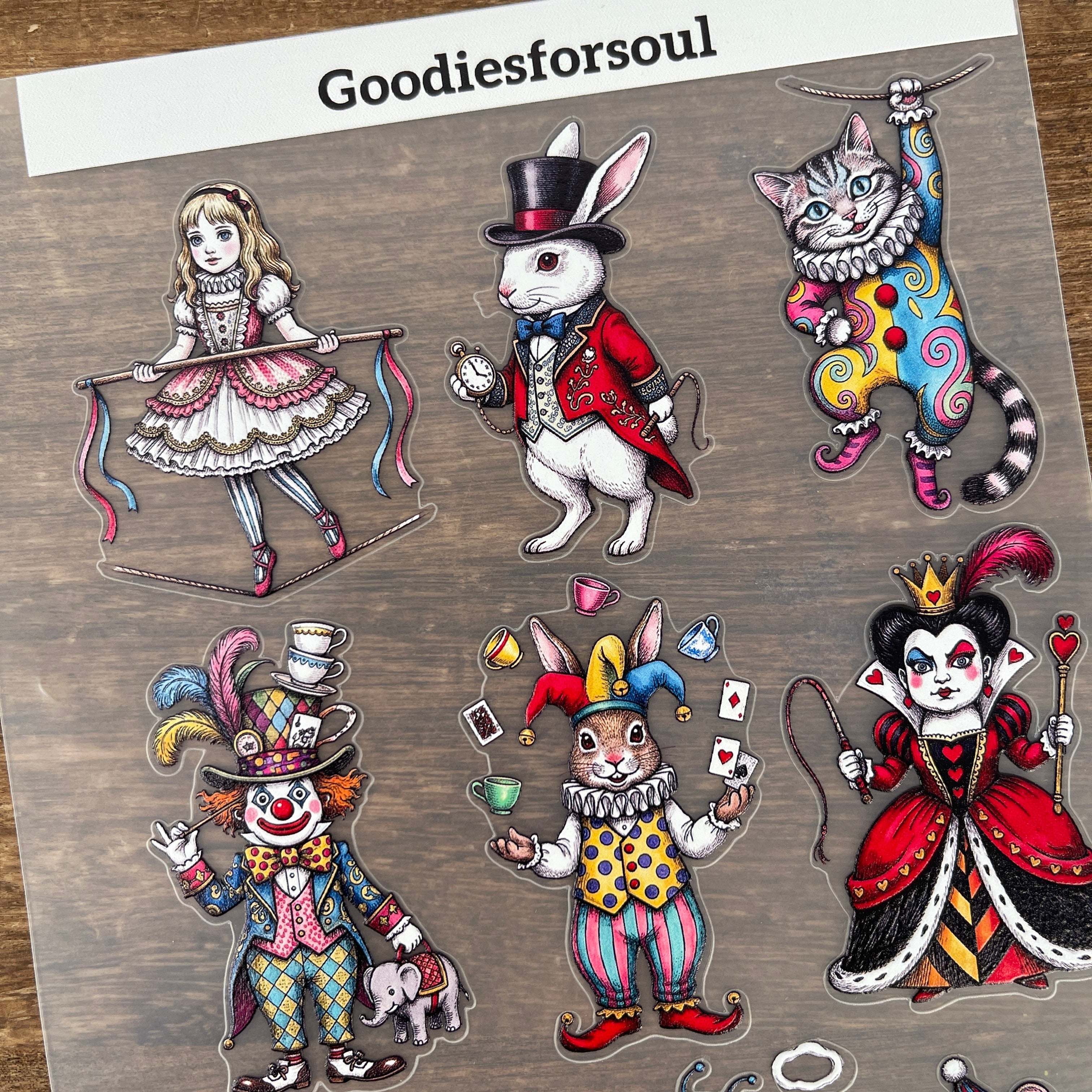 3D Alice in Wonderland x Circus PET Sticker 1 Pcs