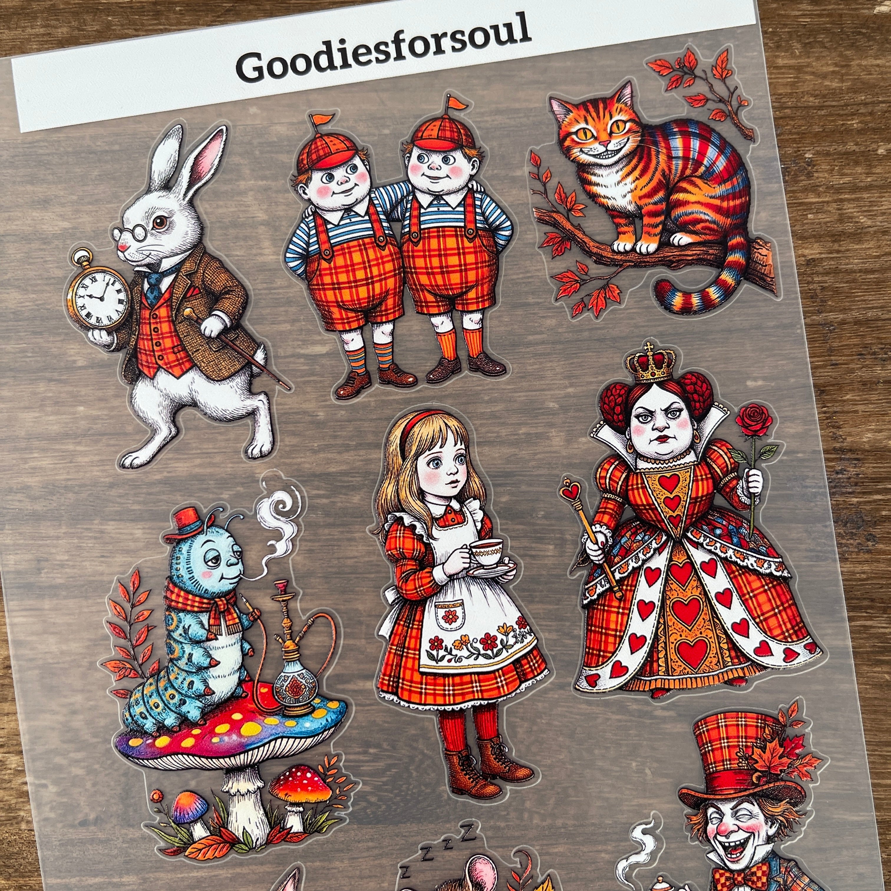 3D Alice in Wonderland x Thanksgiving Day PET Sticker 1 Pcs
