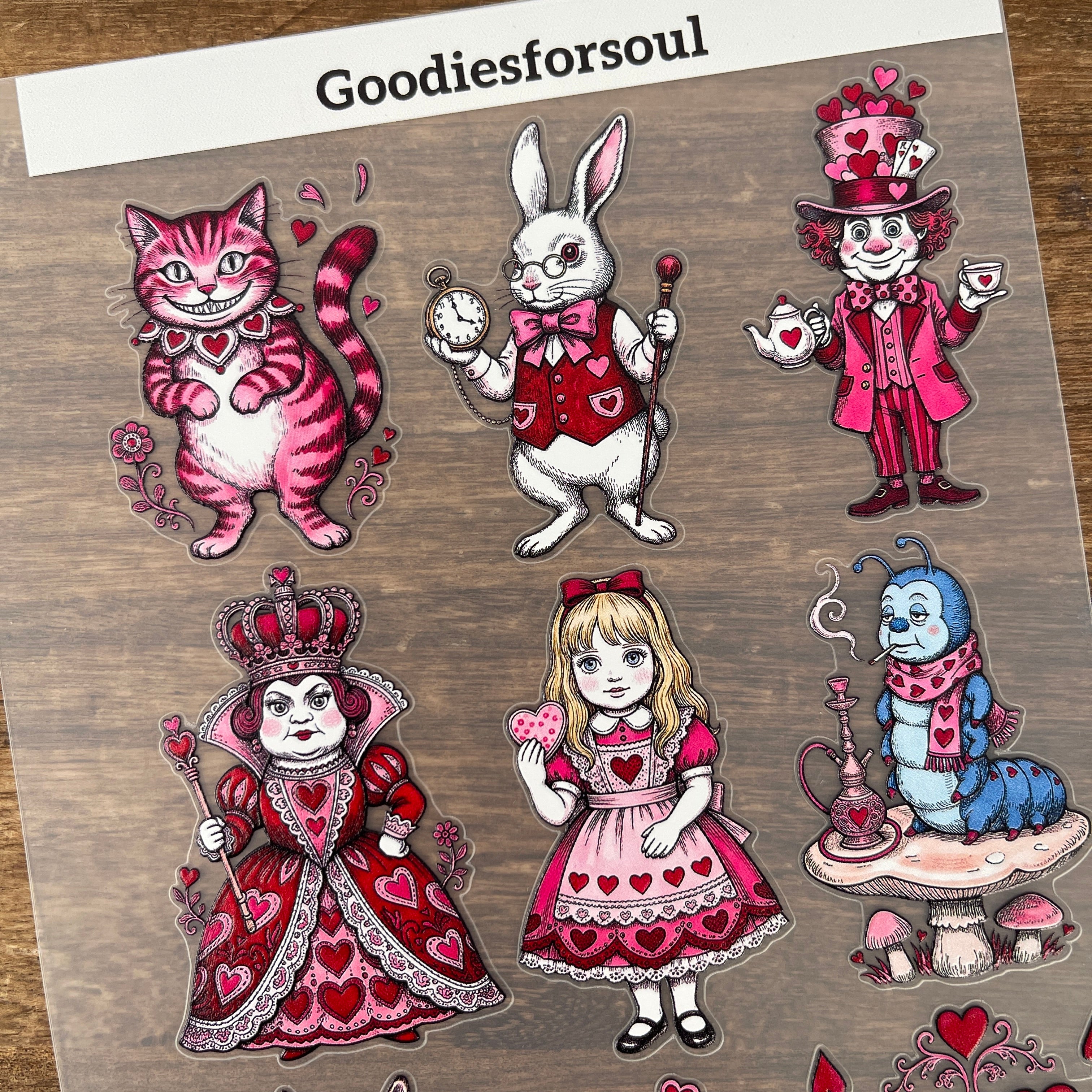 3D Alice in Wonderland x Valentine’s Day PET Sticker 1 Pcs