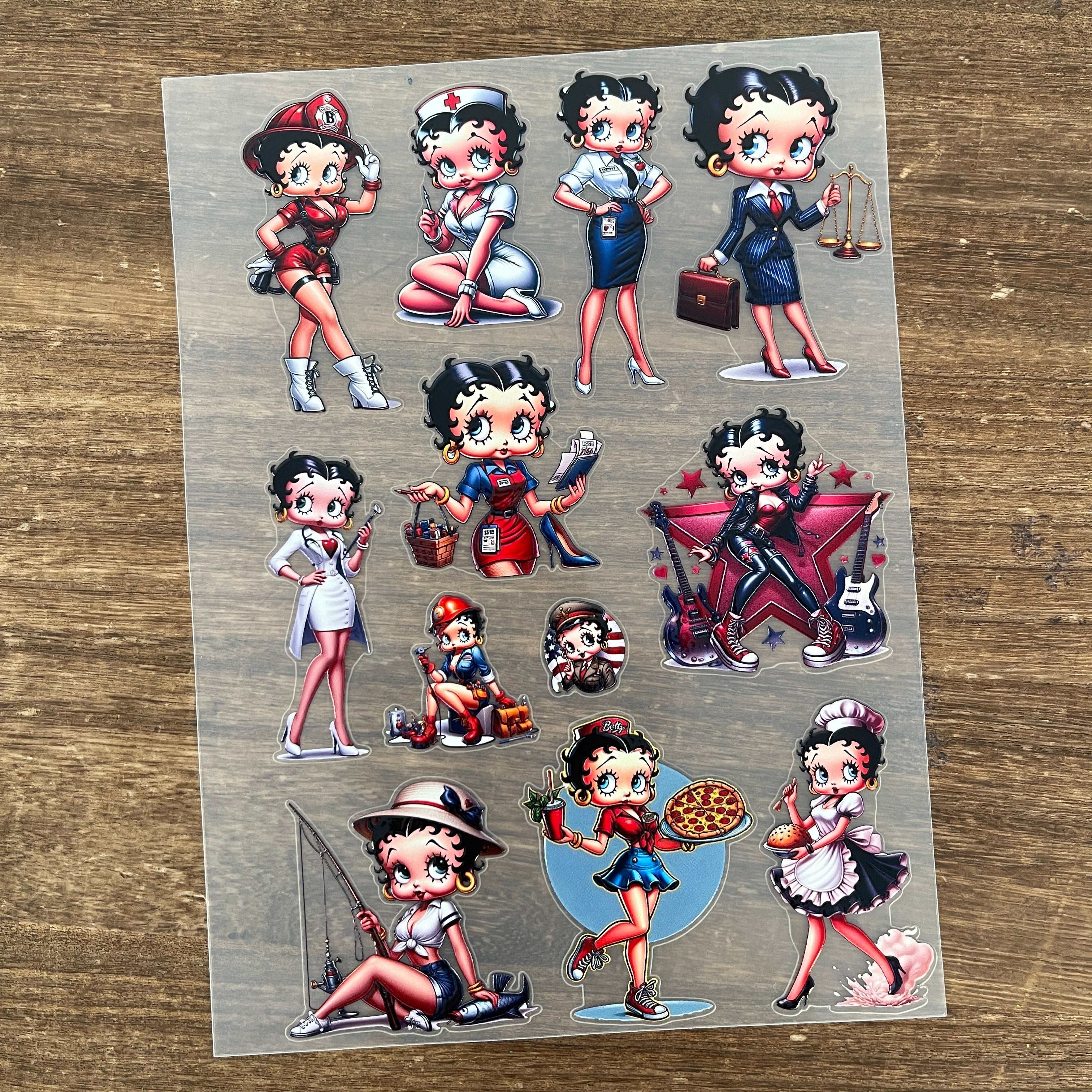 3D Career Betty (A) PET Sticker 1 Pcs