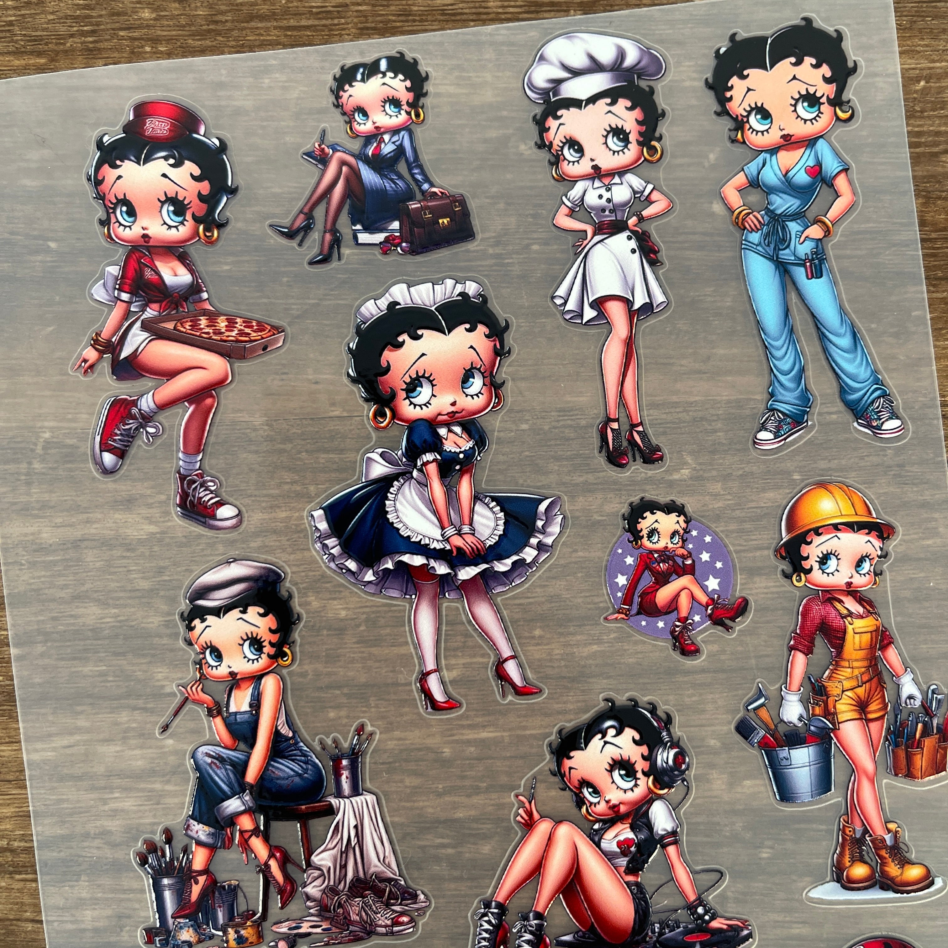 3D Career Betty (B) PET Sticker 1 Pcs
