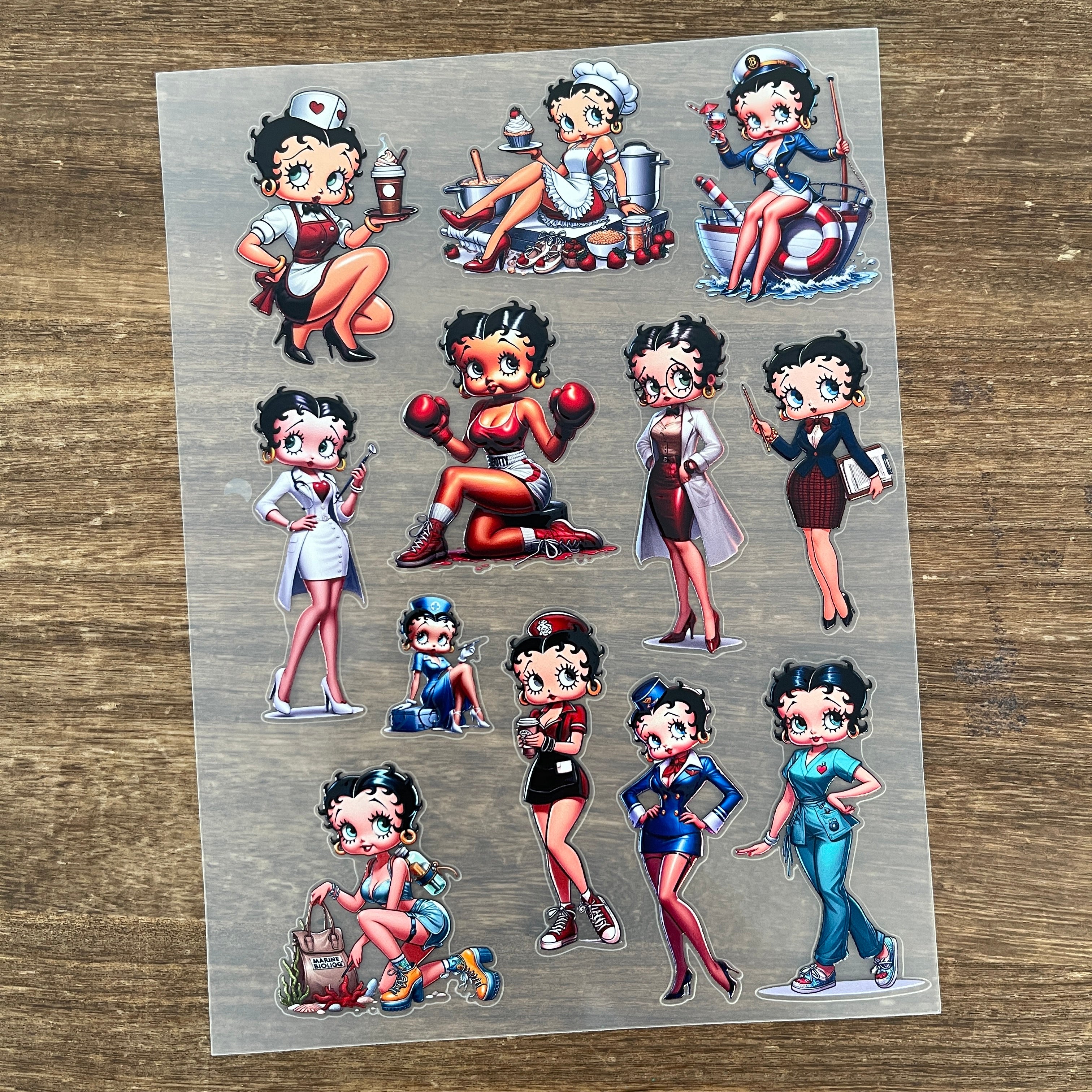 3D Career Betty (C) PET Sticker 1 Pcs