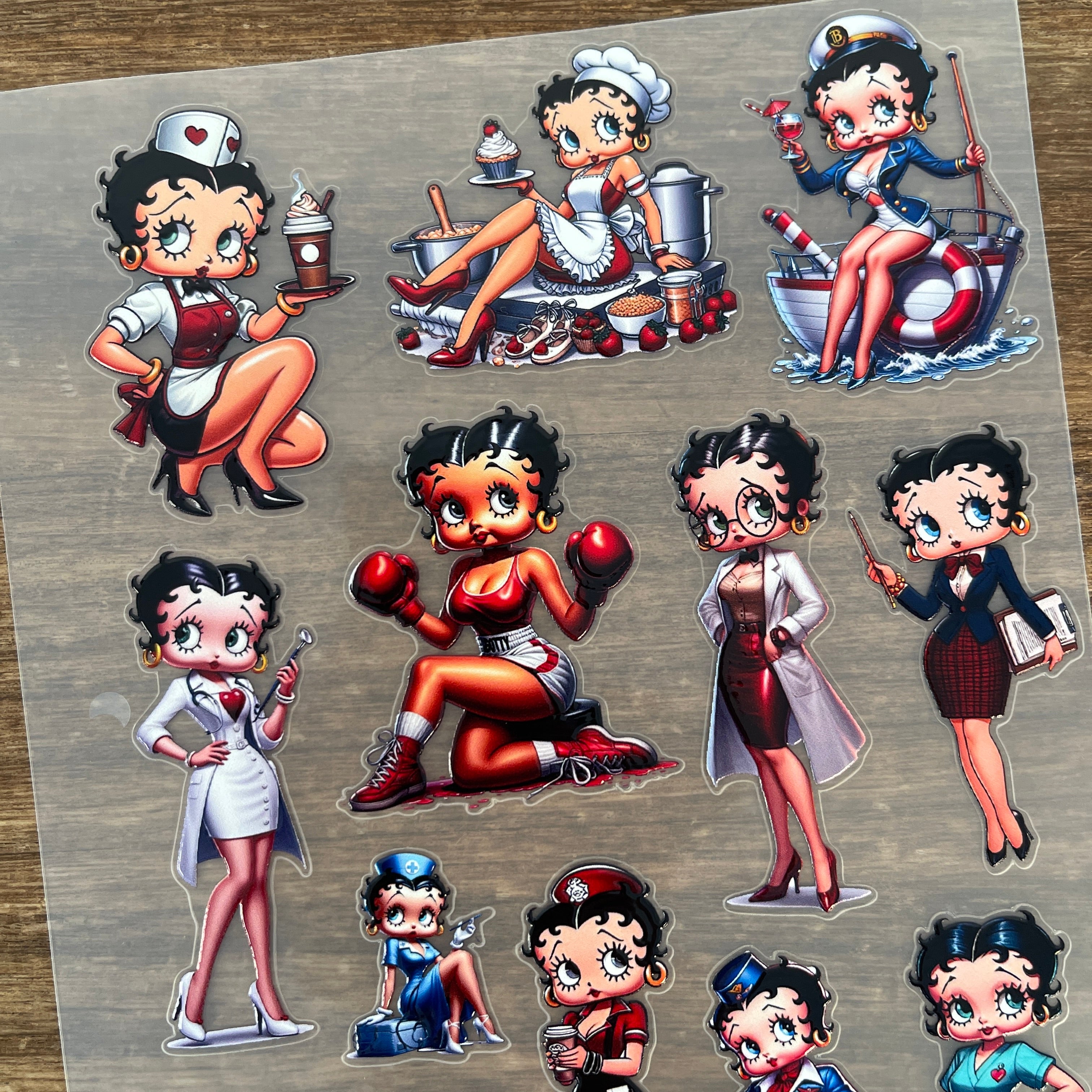 3D Career Betty (C) PET Sticker 1 Pcs