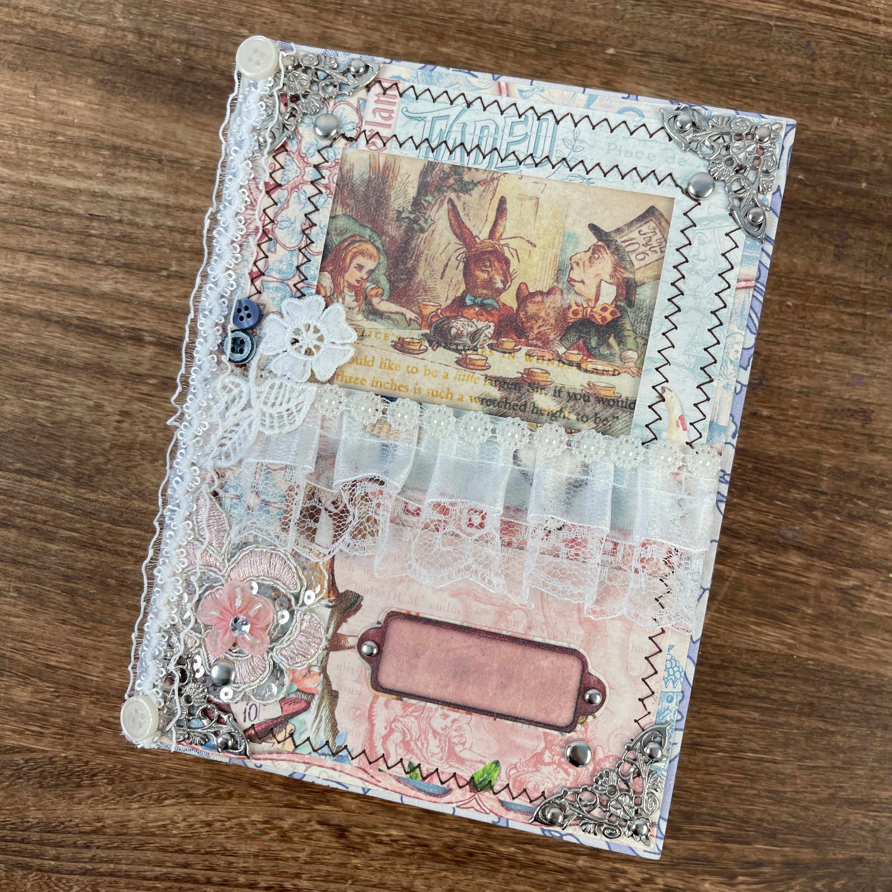 Alice in Wonderland handmade journal
