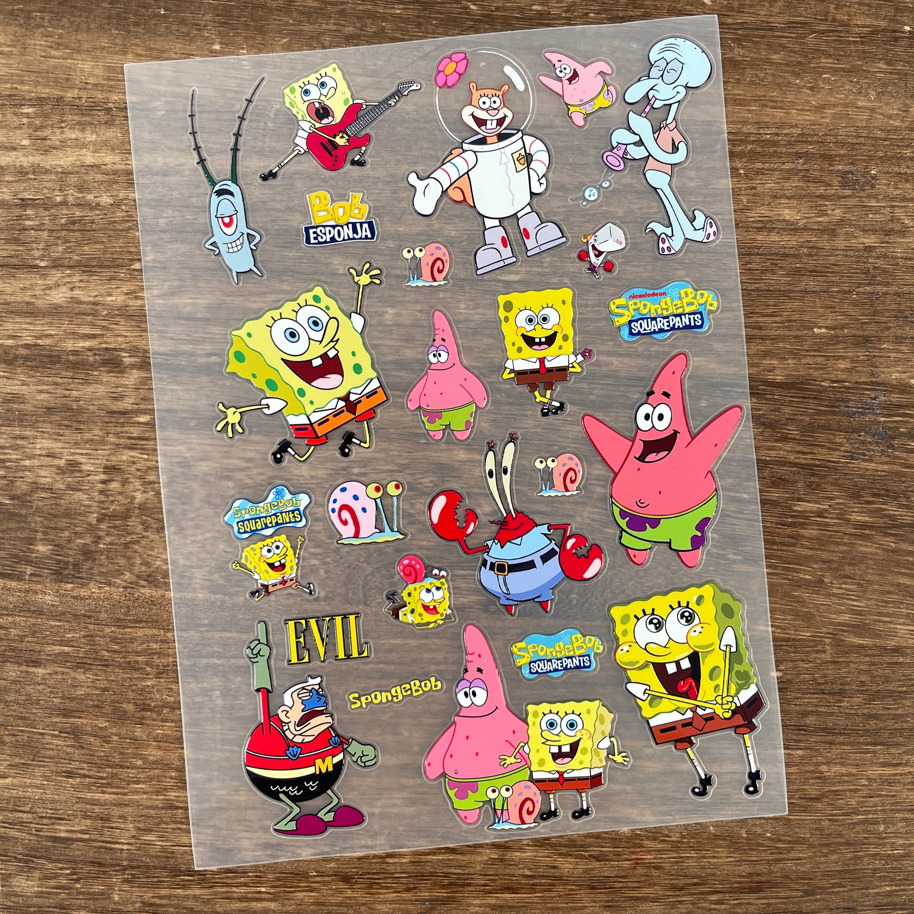 3D SpongeBob SquarePants PET Sticker 1 Pcs