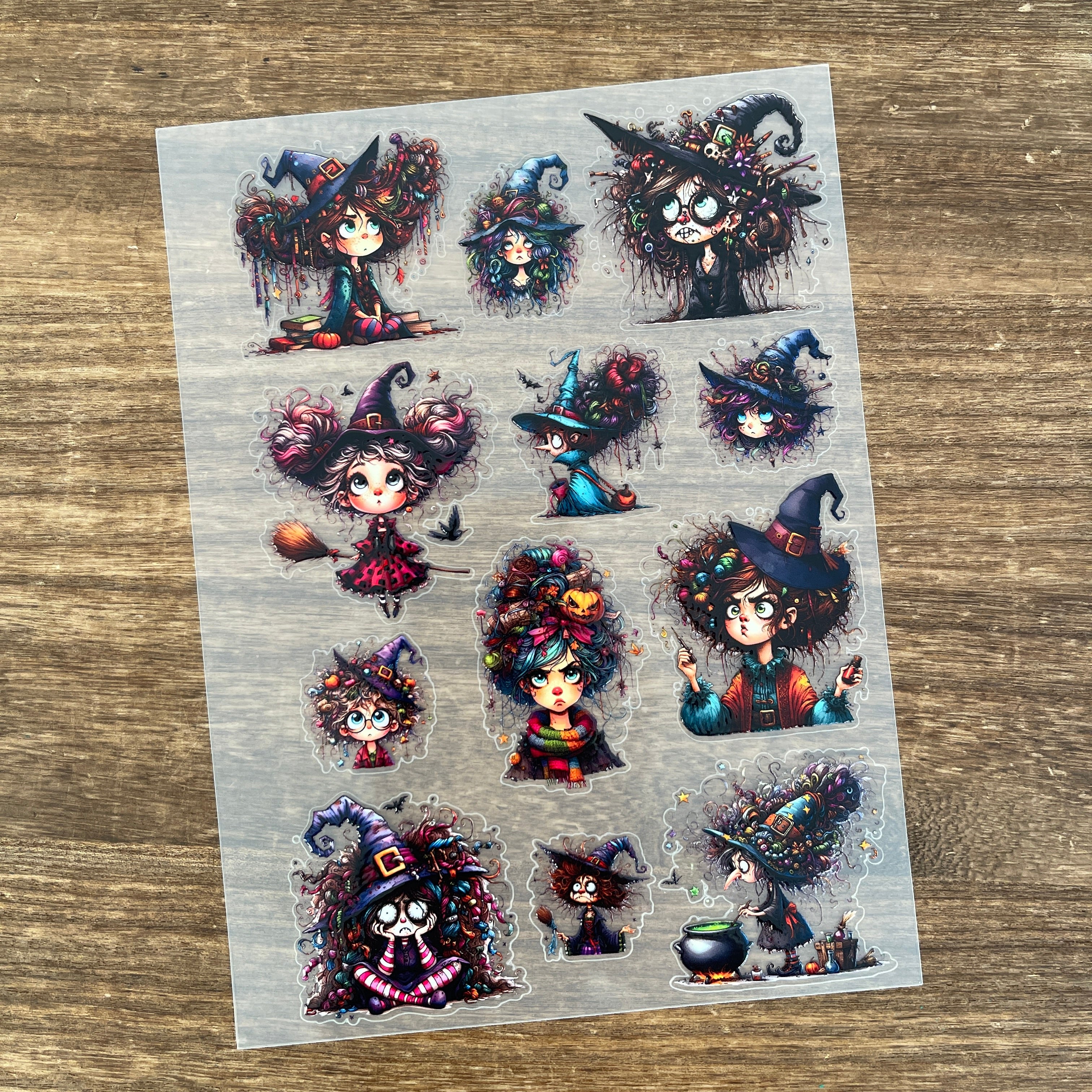 3D Funny Witch PET Sticker 1 Pcs