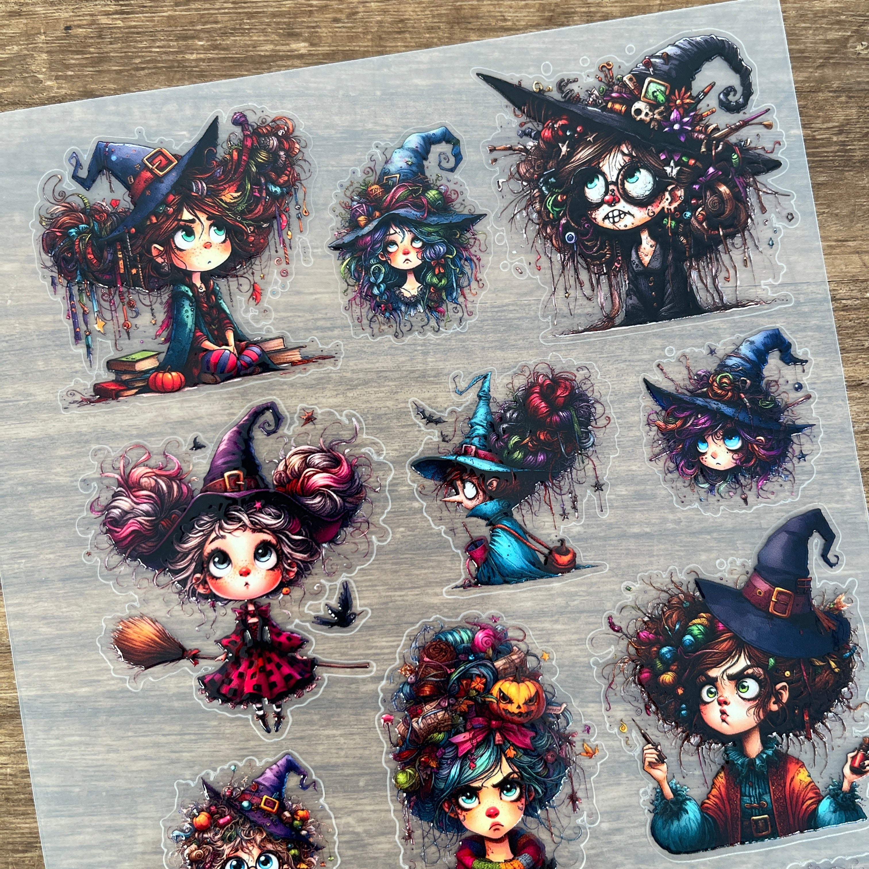 3D Funny Witch PET Sticker 1 Pcs