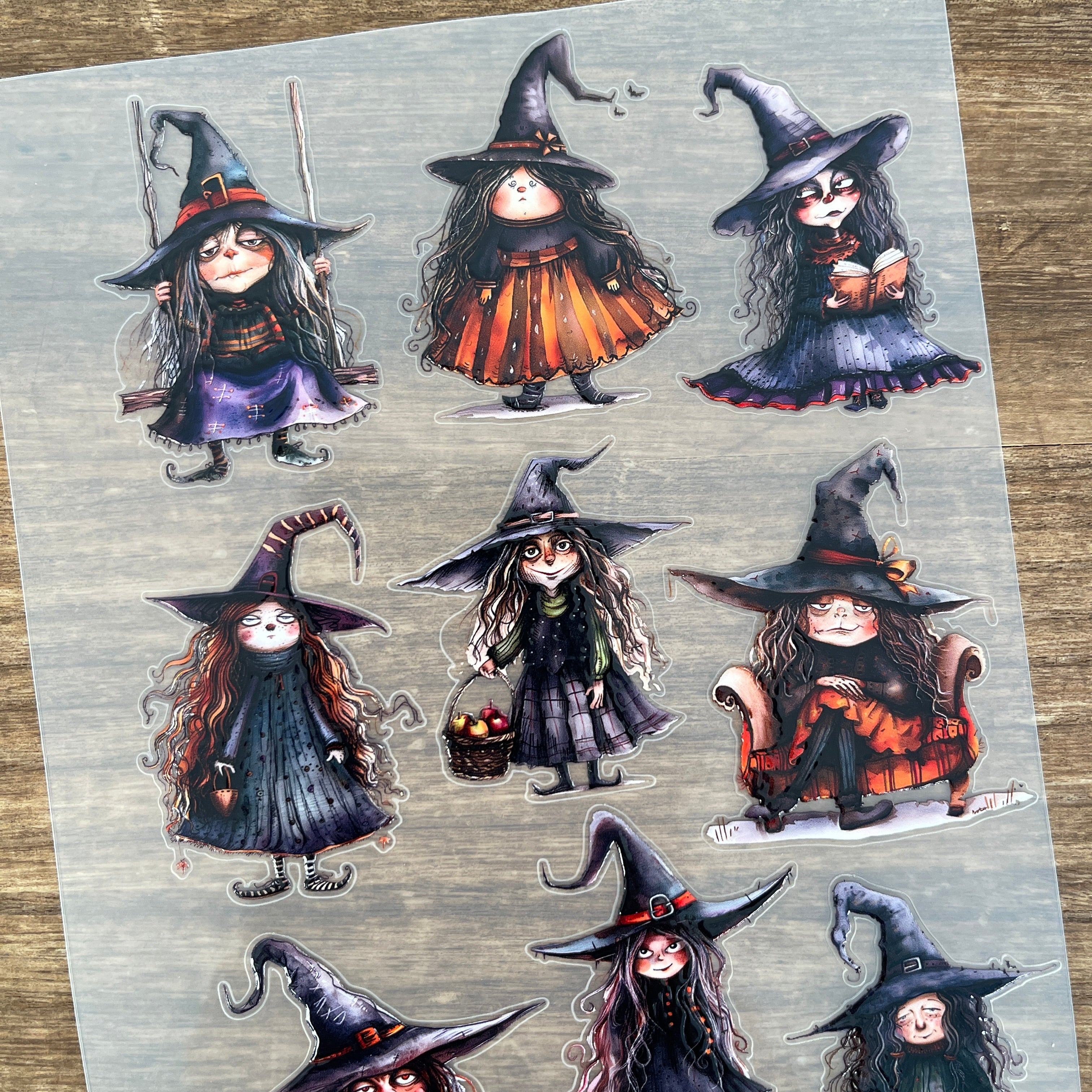 3D Witch PET Sticker 1 Pcs