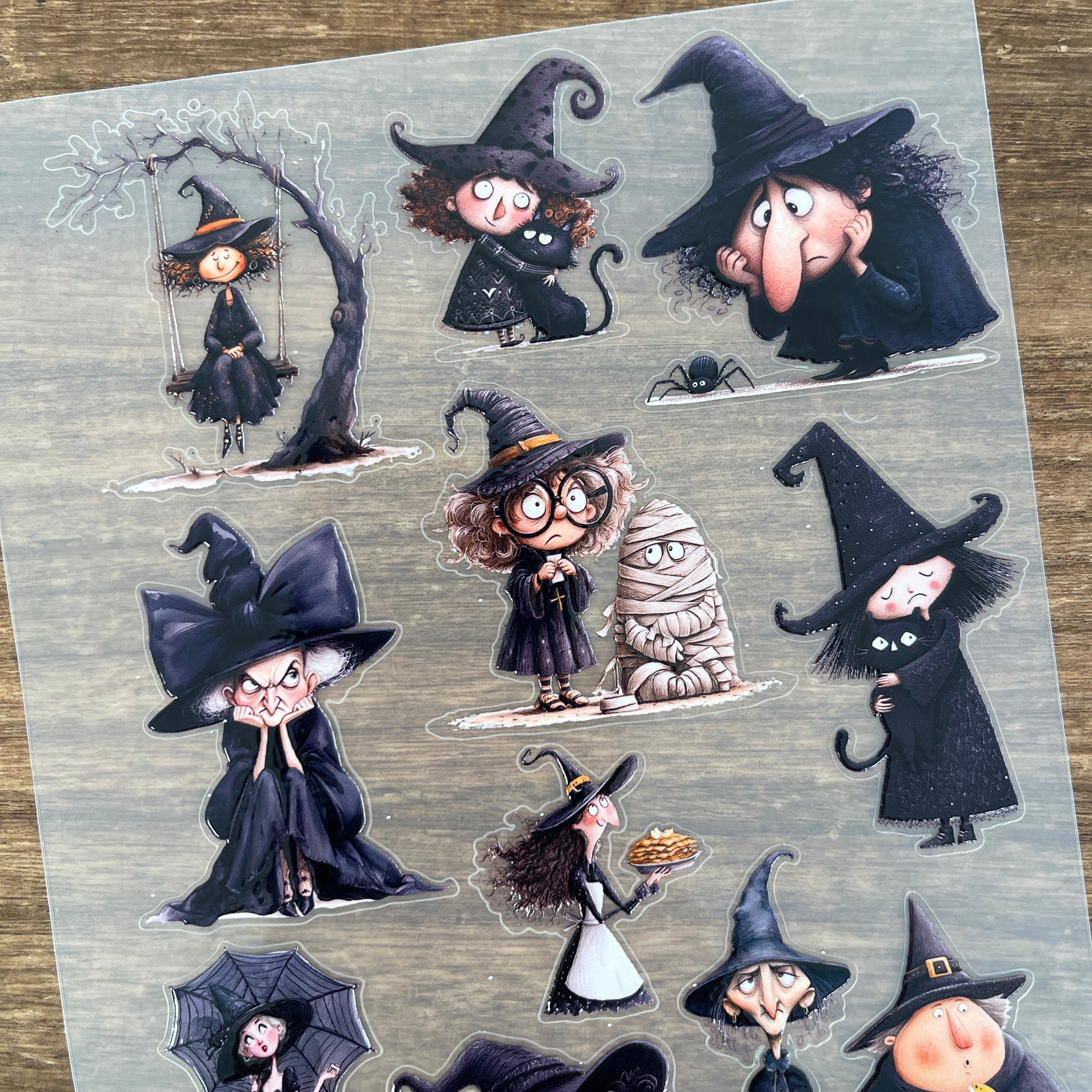 3D Black Witch PET Sticker 1 Pcs