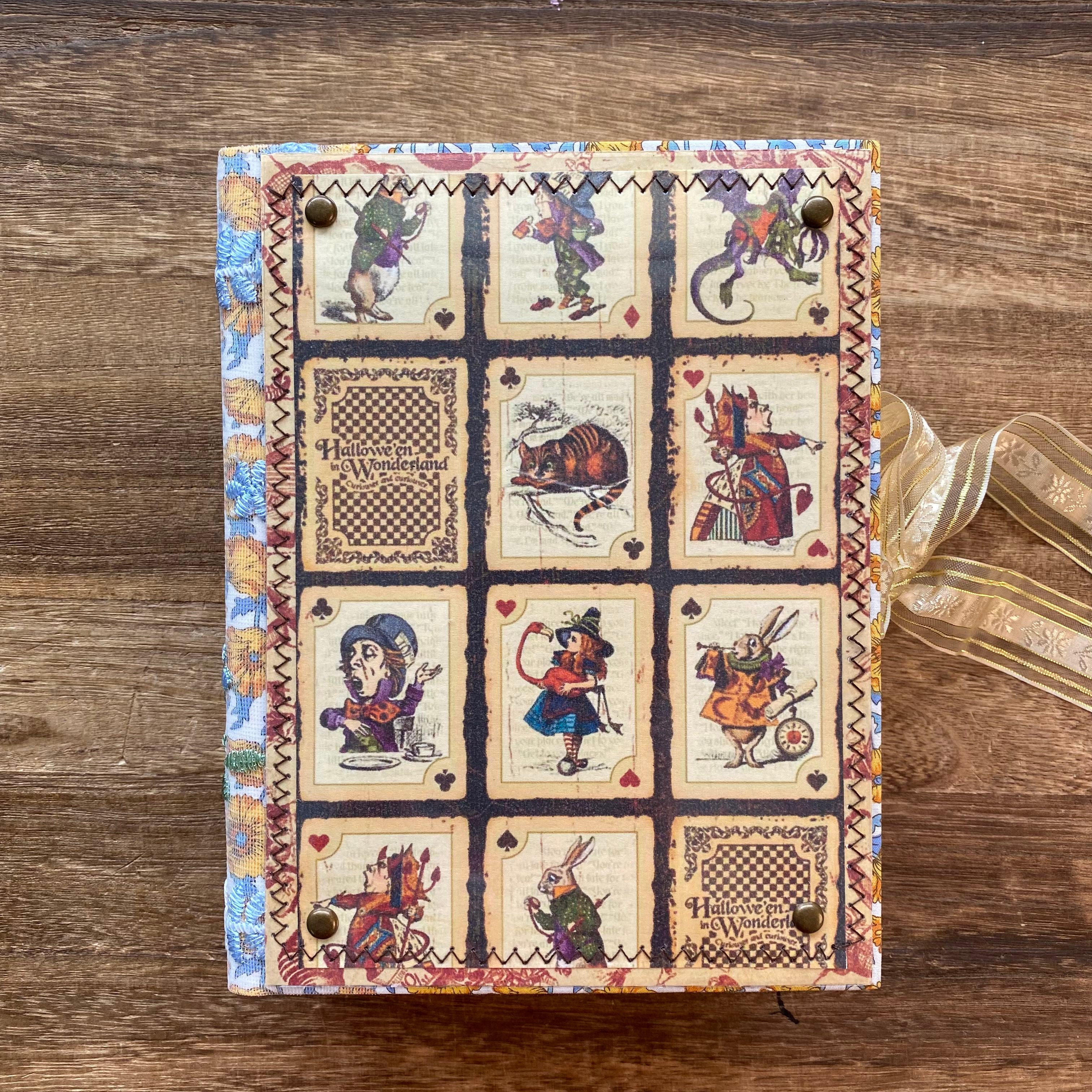 Vintage Alice in wonderland handmade journal *Inside blank page