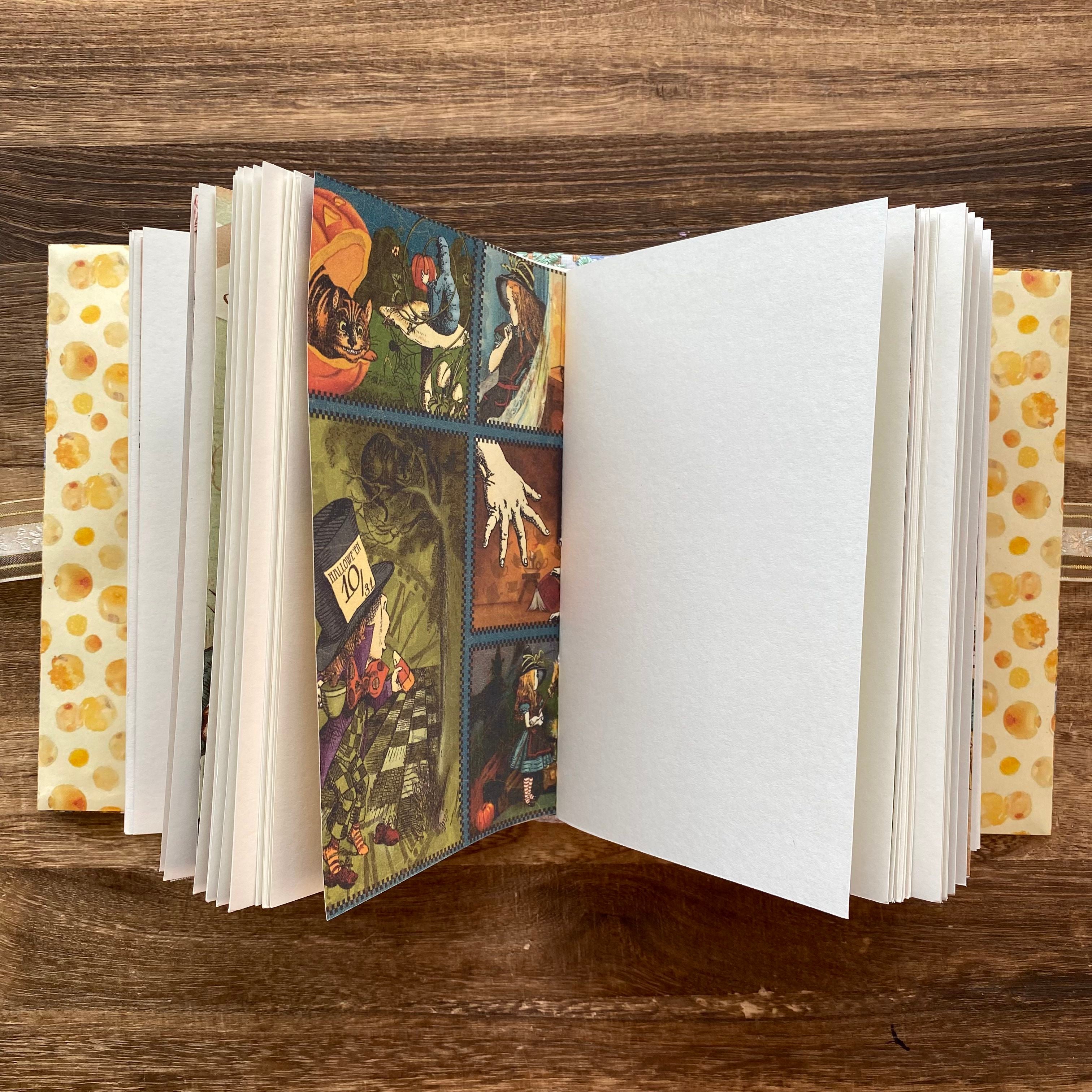 Vintage Alice in wonderland handmade journal *Inside blank page