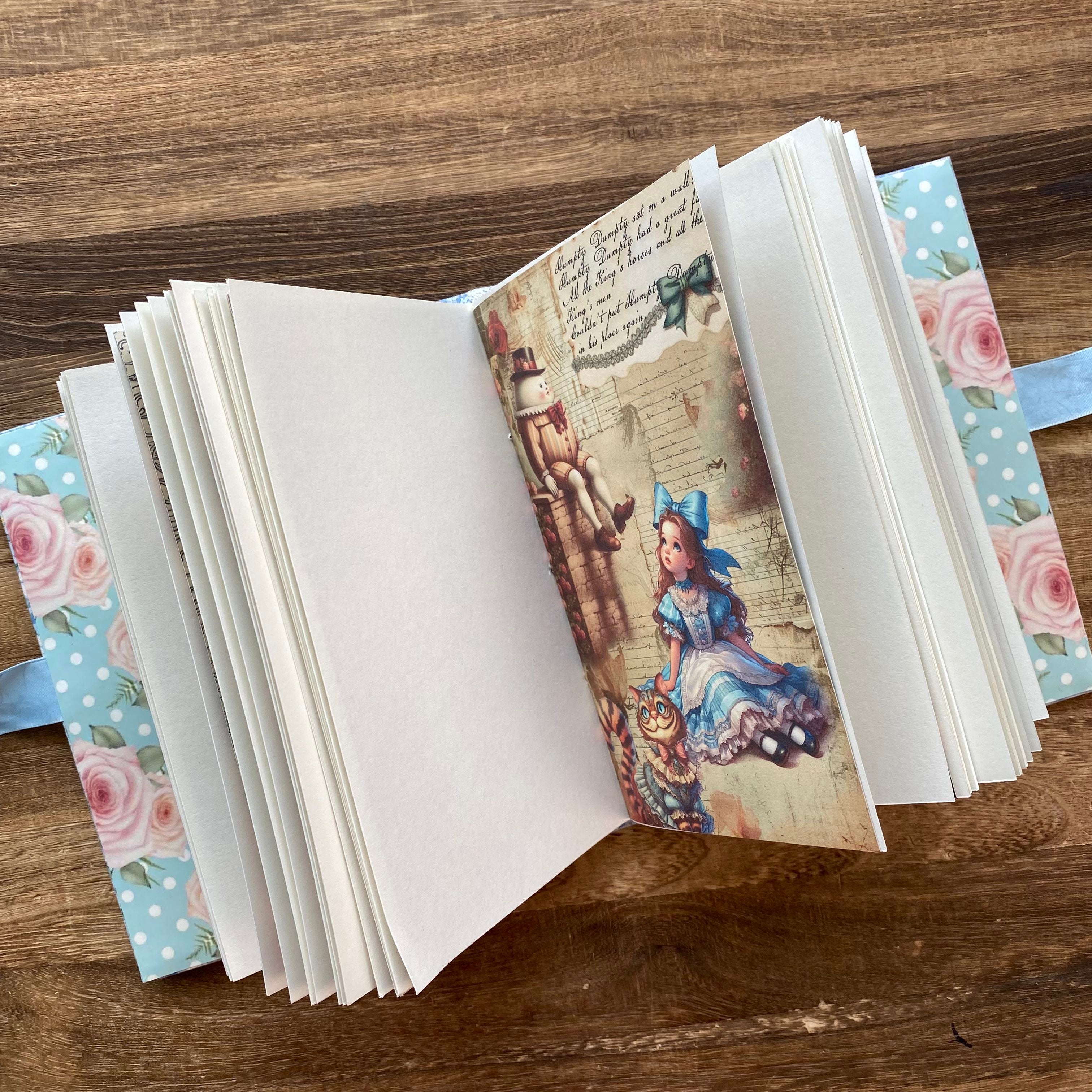 Alice in wonderland handmade journal *Inside blank page
