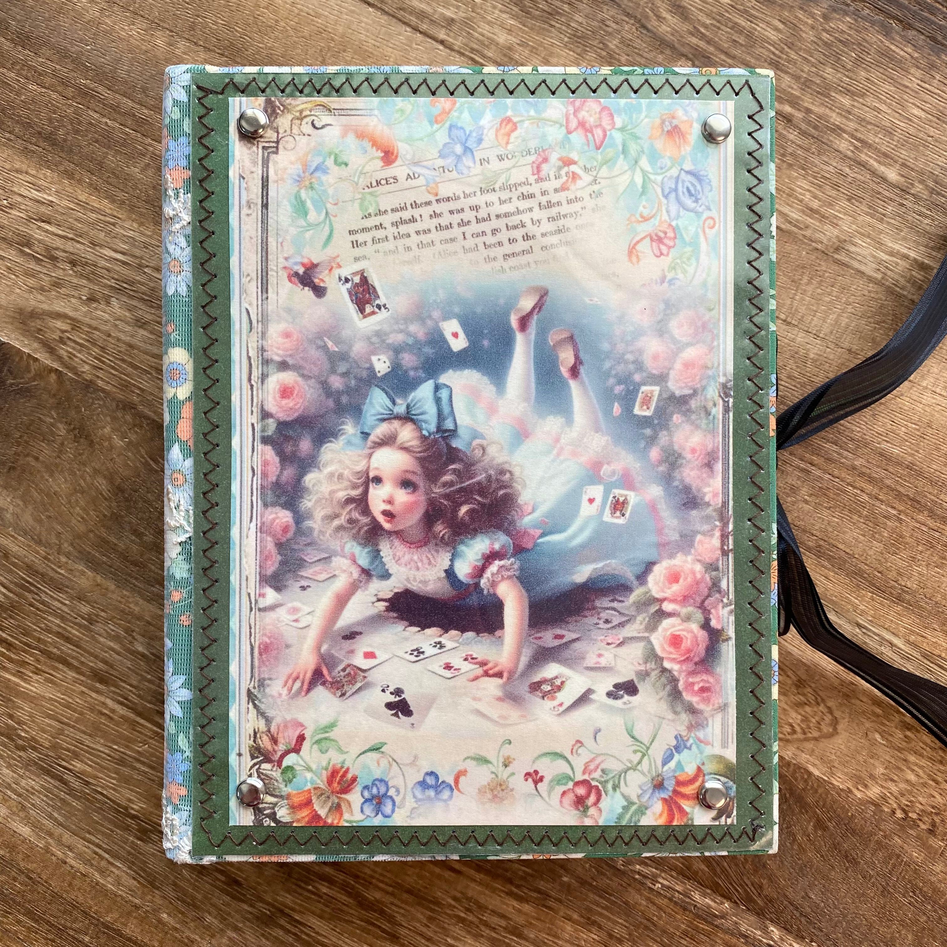 Alice in wonderland handmade journal *Inside blank page