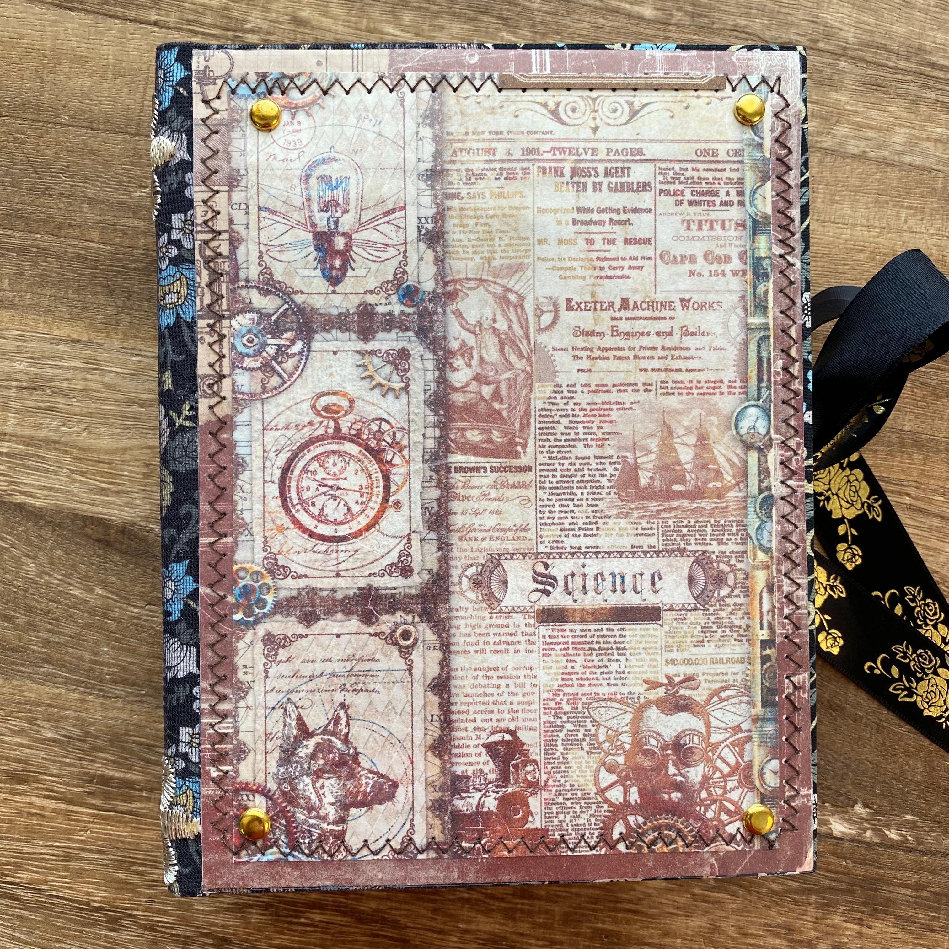 Vintage steampunk handmade journal *Inside blank page