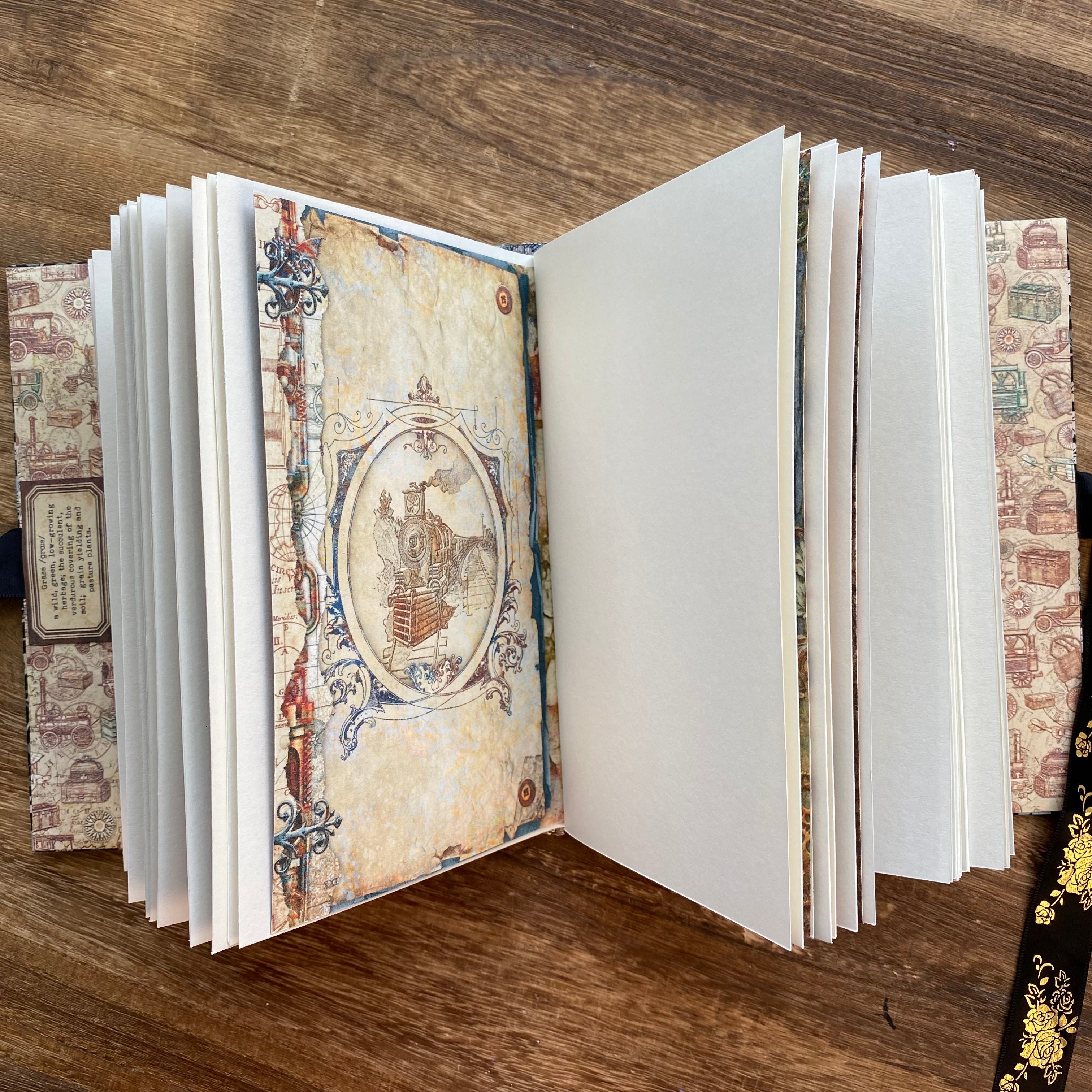 Vintage steampunk handmade journal *Inside blank page