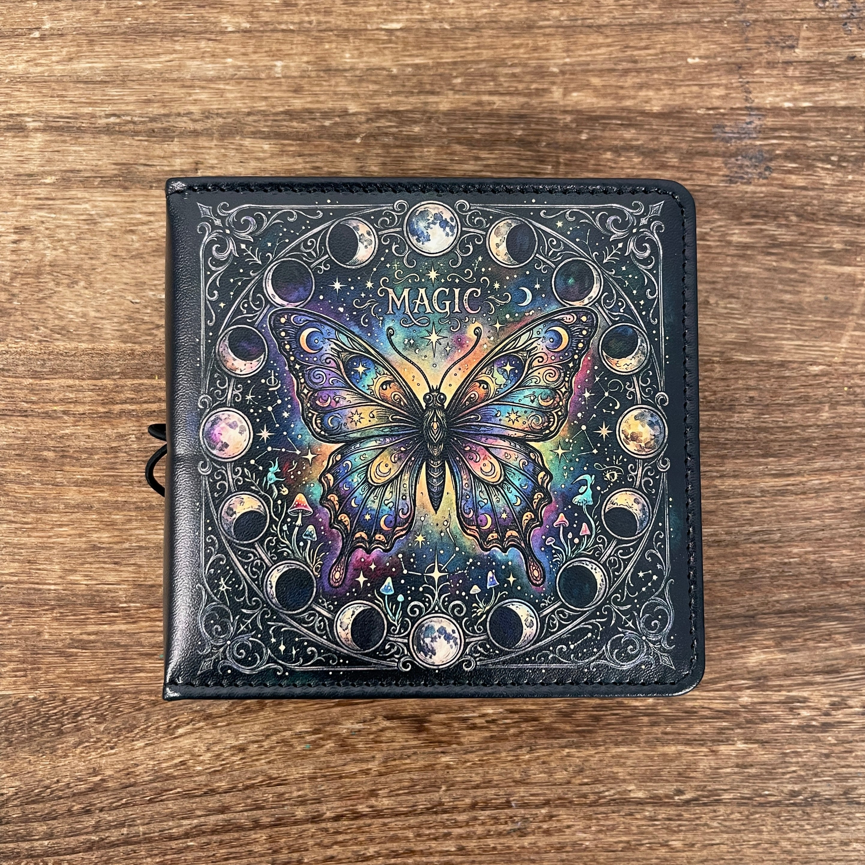 ATC Card Binder, Artist Trading Card Album with 3-Ring, Gothic Magic Butterfly Card Collector Book for Mini Art Pieces, 20-Pocket
