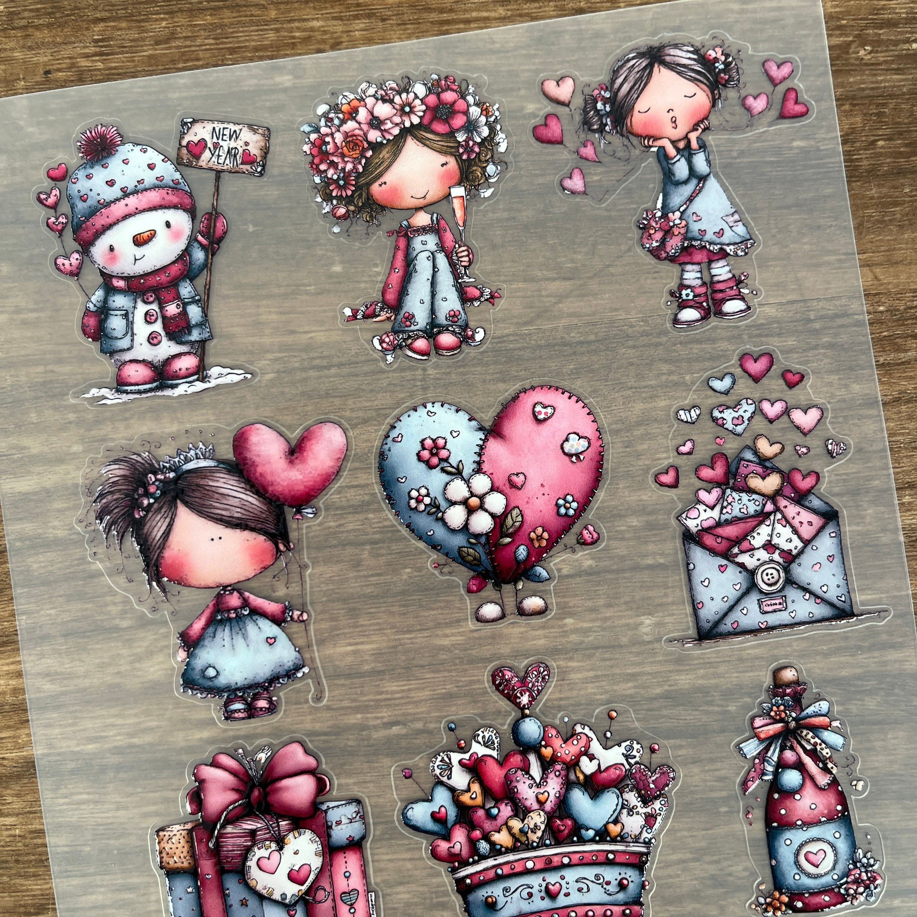 3D Cute Valentine's Day PET Sticker 1 Pcs