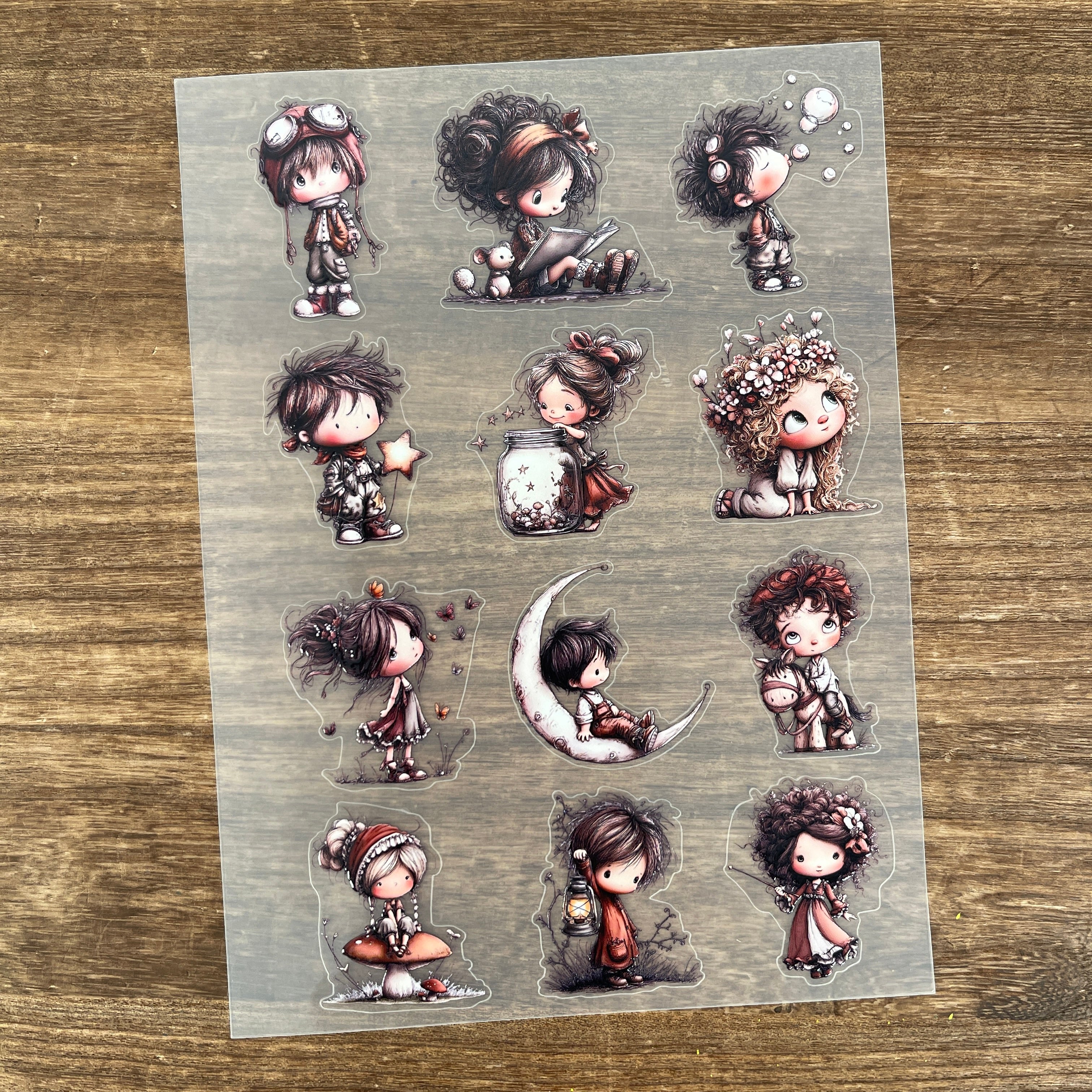 3D Whimsical kids PET Sticker 1 Pcs