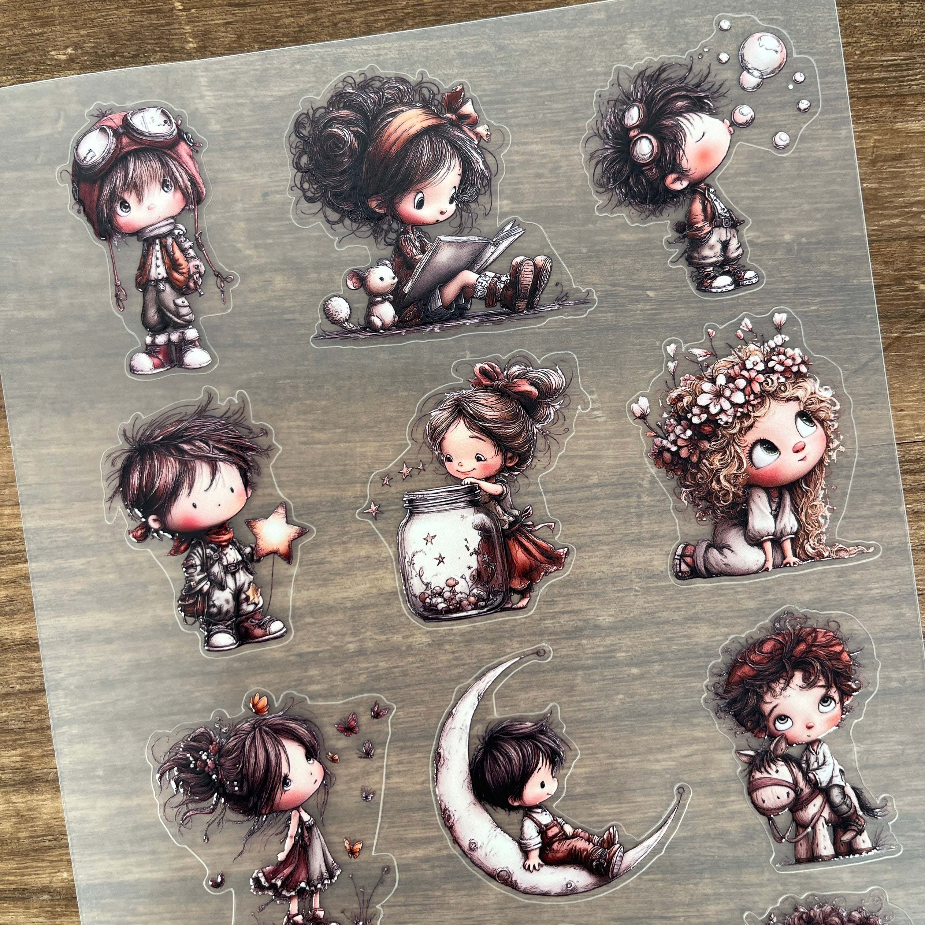 3D Whimsical kids PET Sticker 1 Pcs