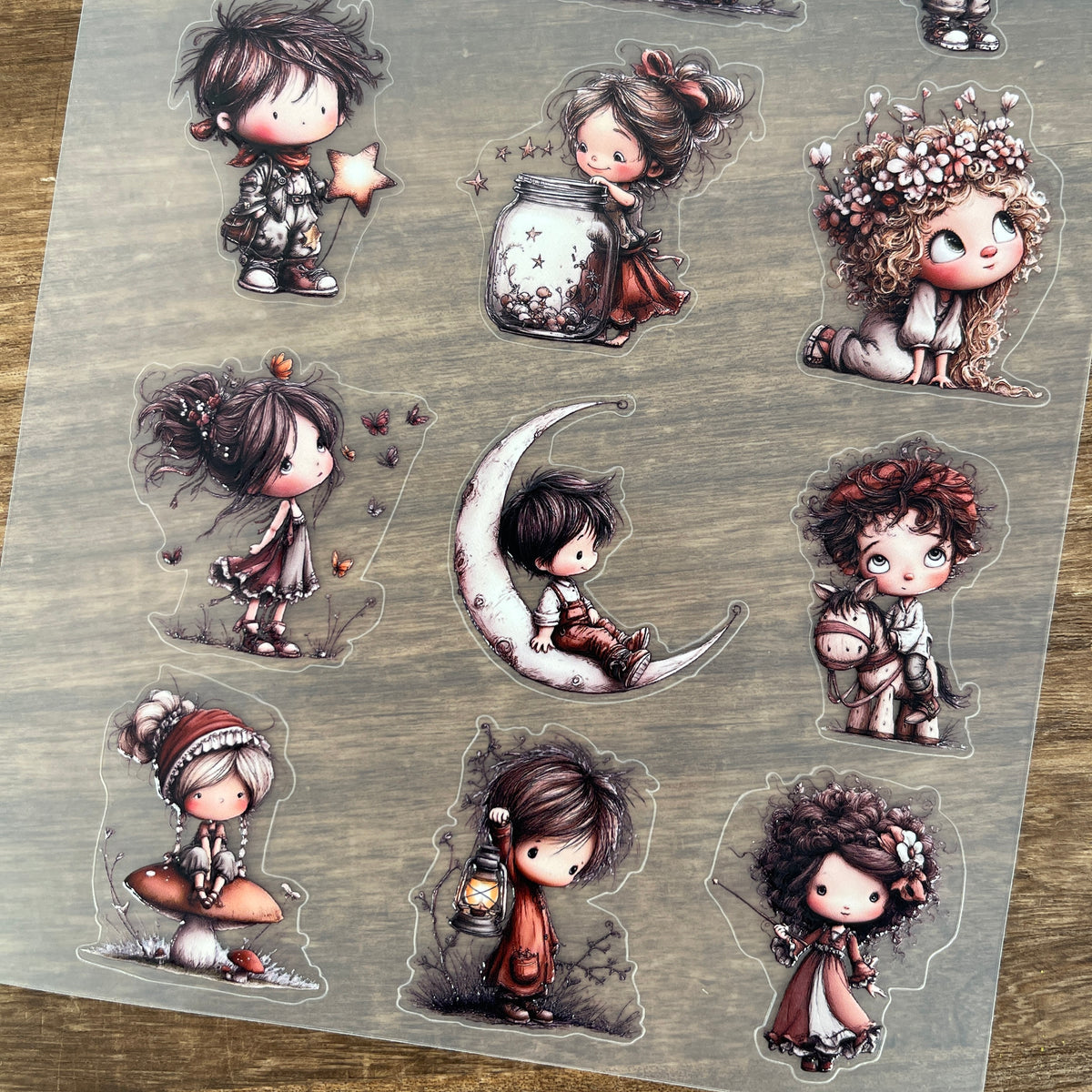 Full whimsical kids PET sticker sheet
