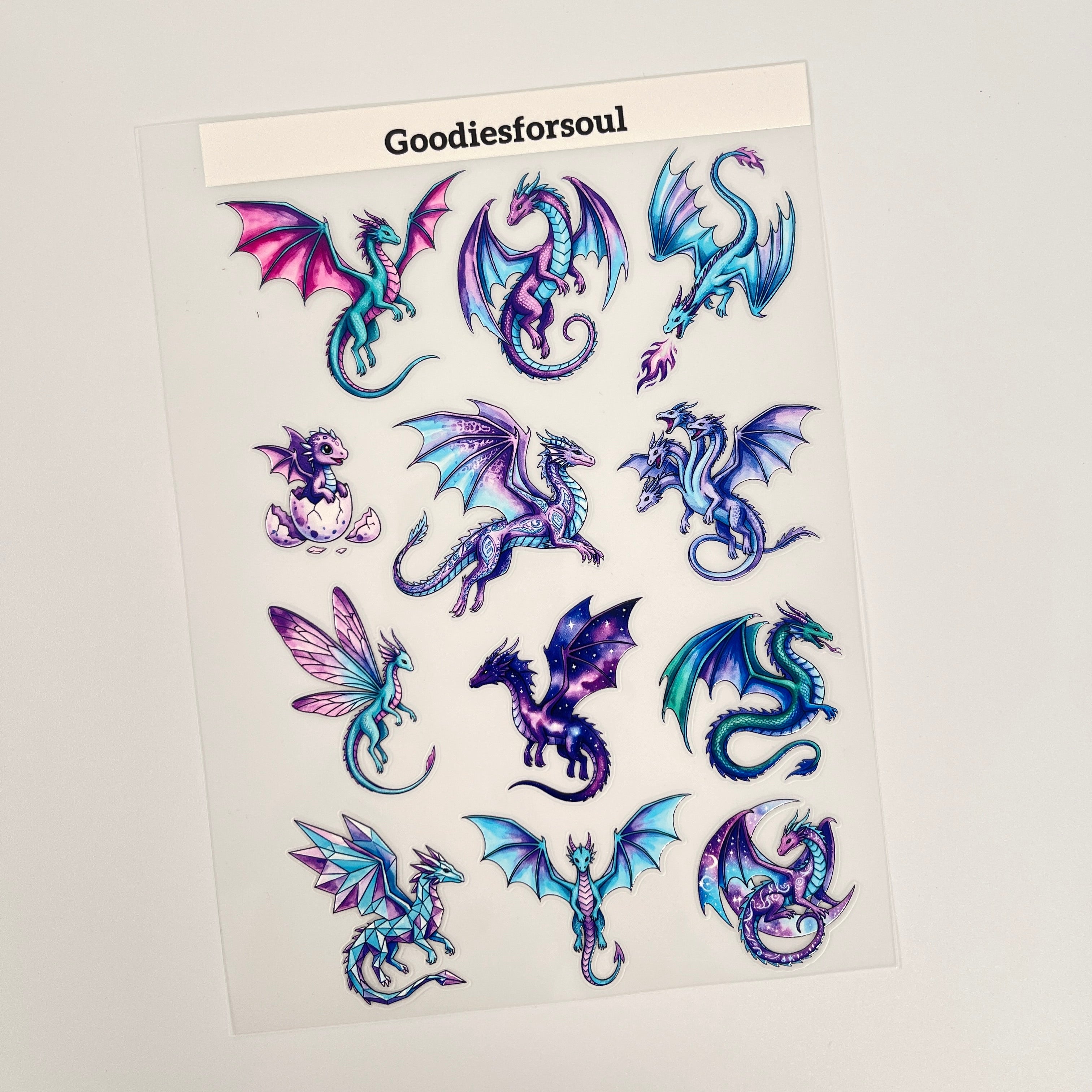 3D Fantasy dragon PET Sticker 1 Pcs