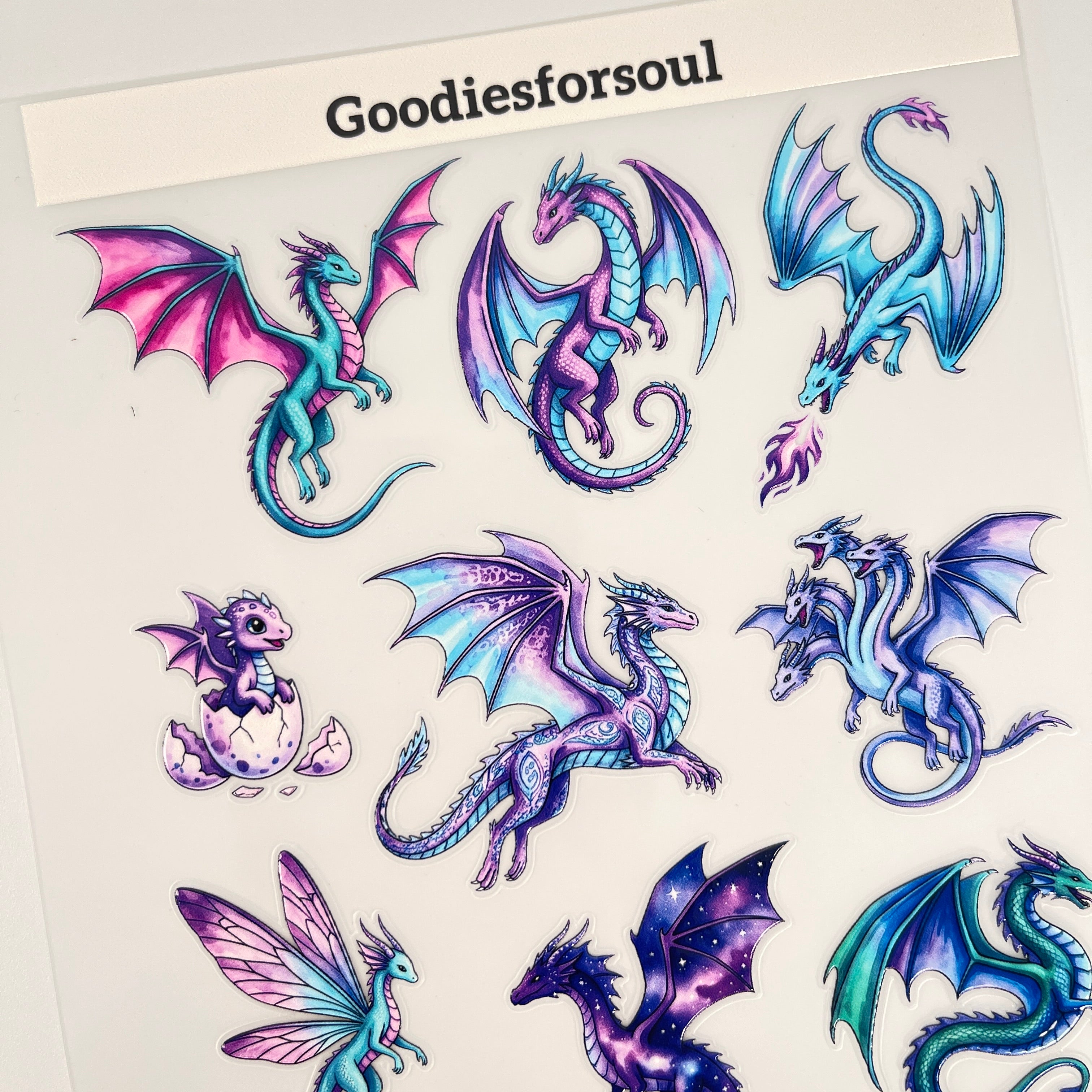 3D Fantasy dragon PET Sticker 1 Pcs