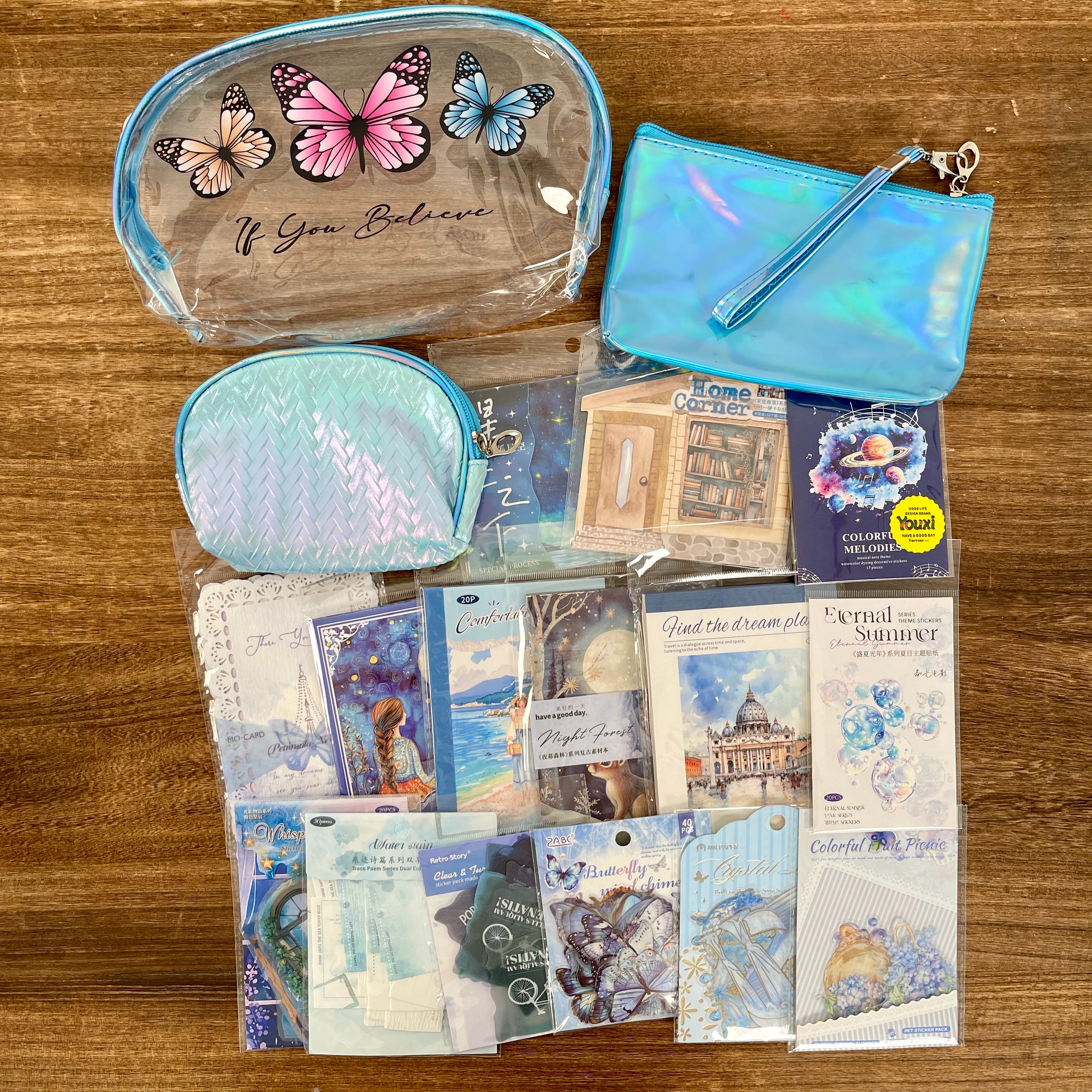 Blue journaling supplies mixed bundle