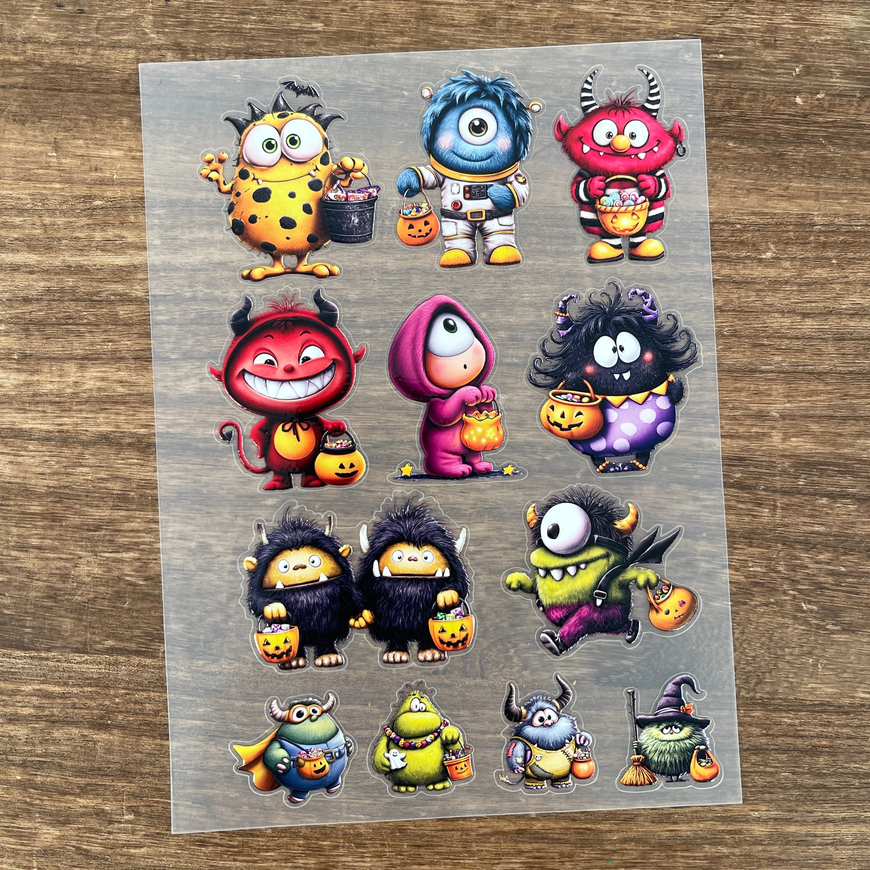 3D Little Monsters PET Sticker (A) 1 Pcs