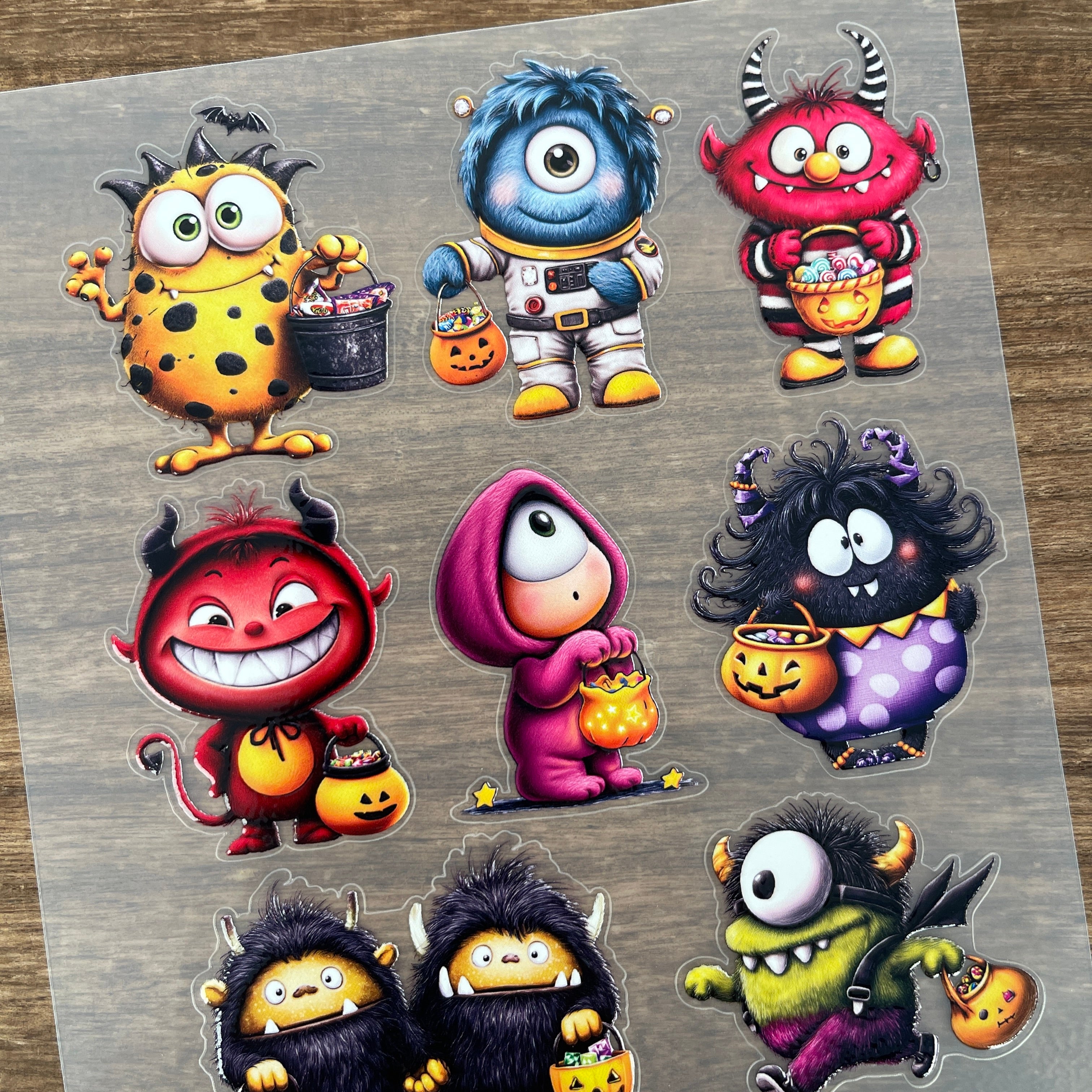 3D Little Monsters PET Sticker (A) 1 Pcs