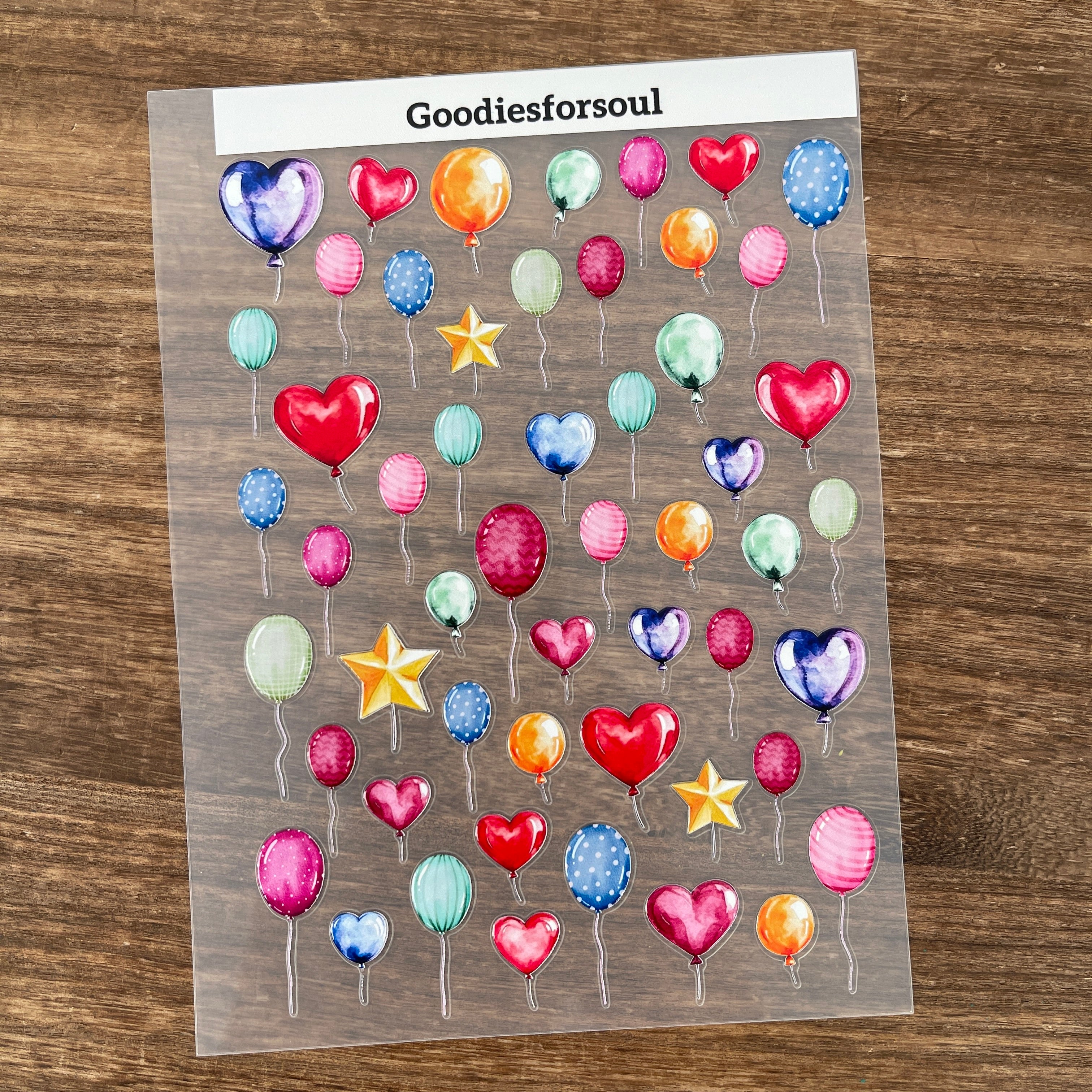 3D Colorful Balloons PET Sticker 1 Pcs
