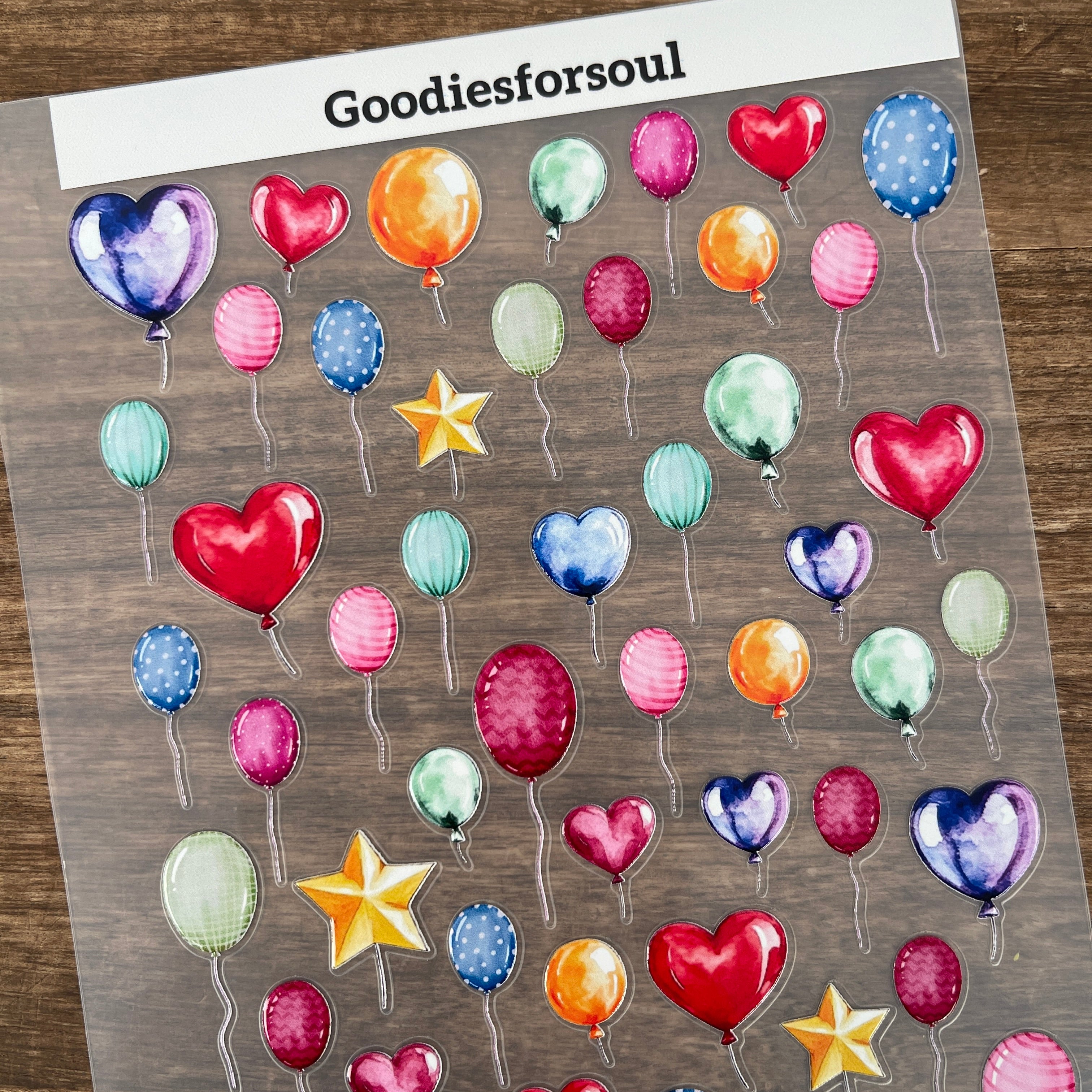 3D Colorful Balloons PET Sticker 1 Pcs