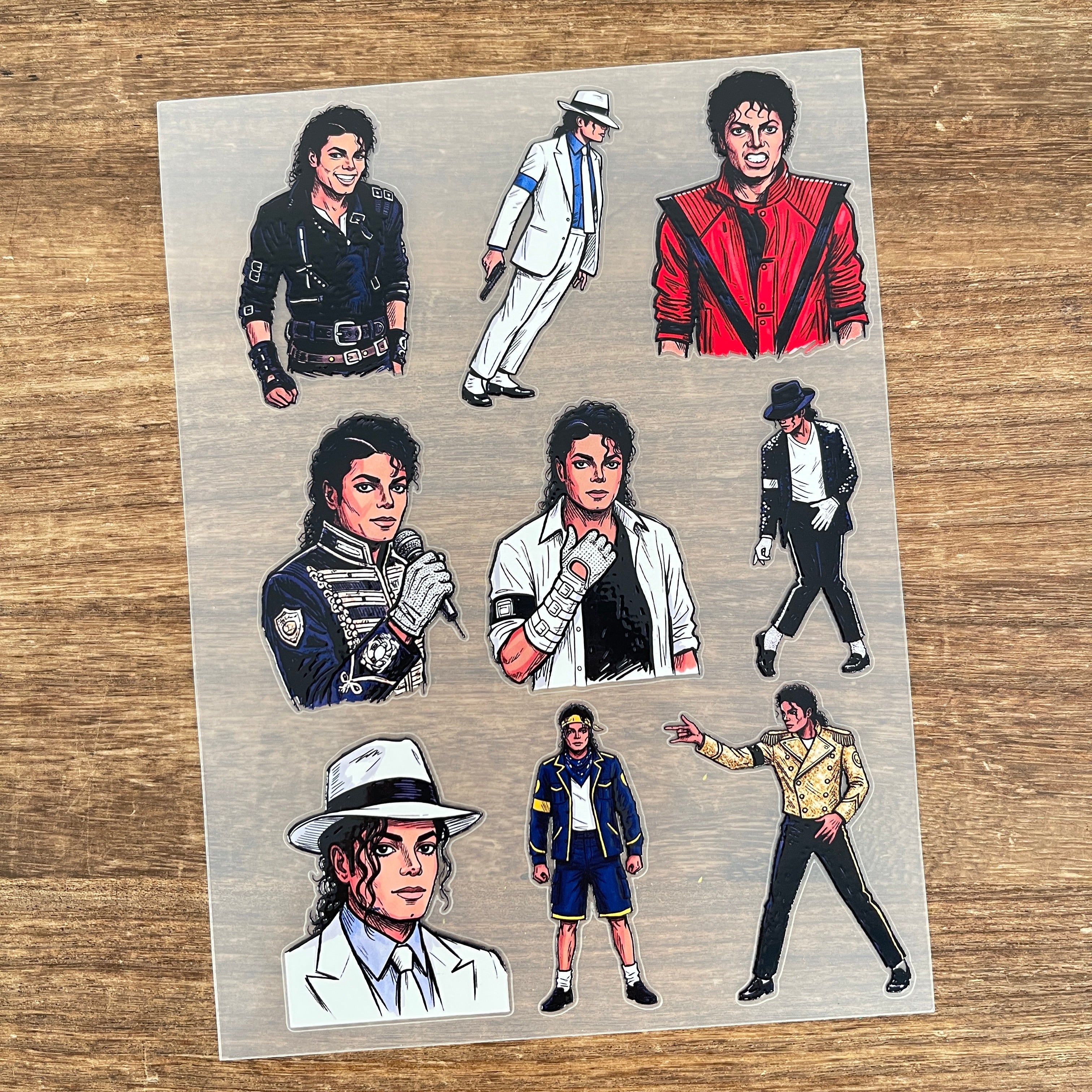 3D MJ Iconic Outfits PET Sticker 1 Pcs