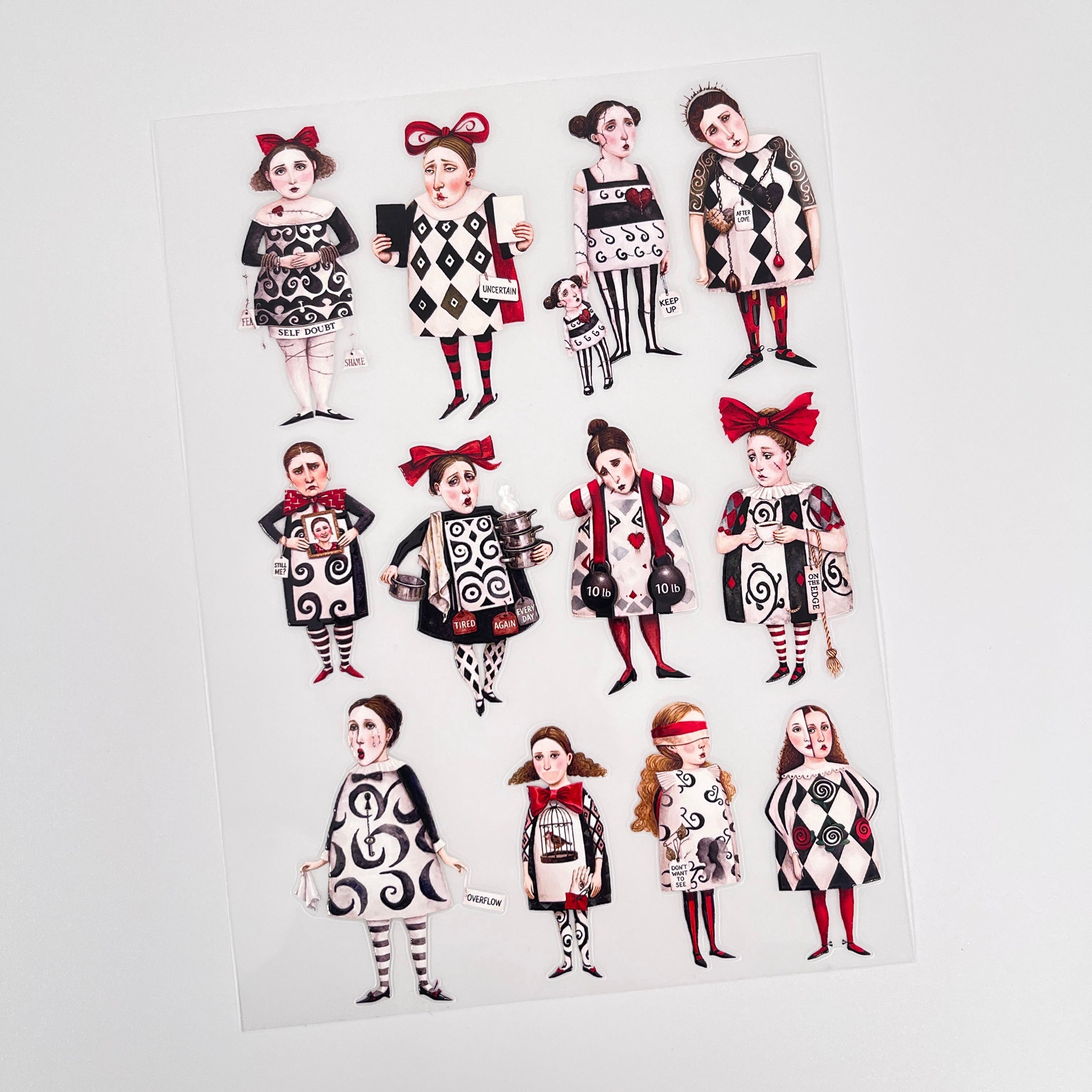 3D Alice in Wonderland Poker Maid PET Sticker 1 Pcs