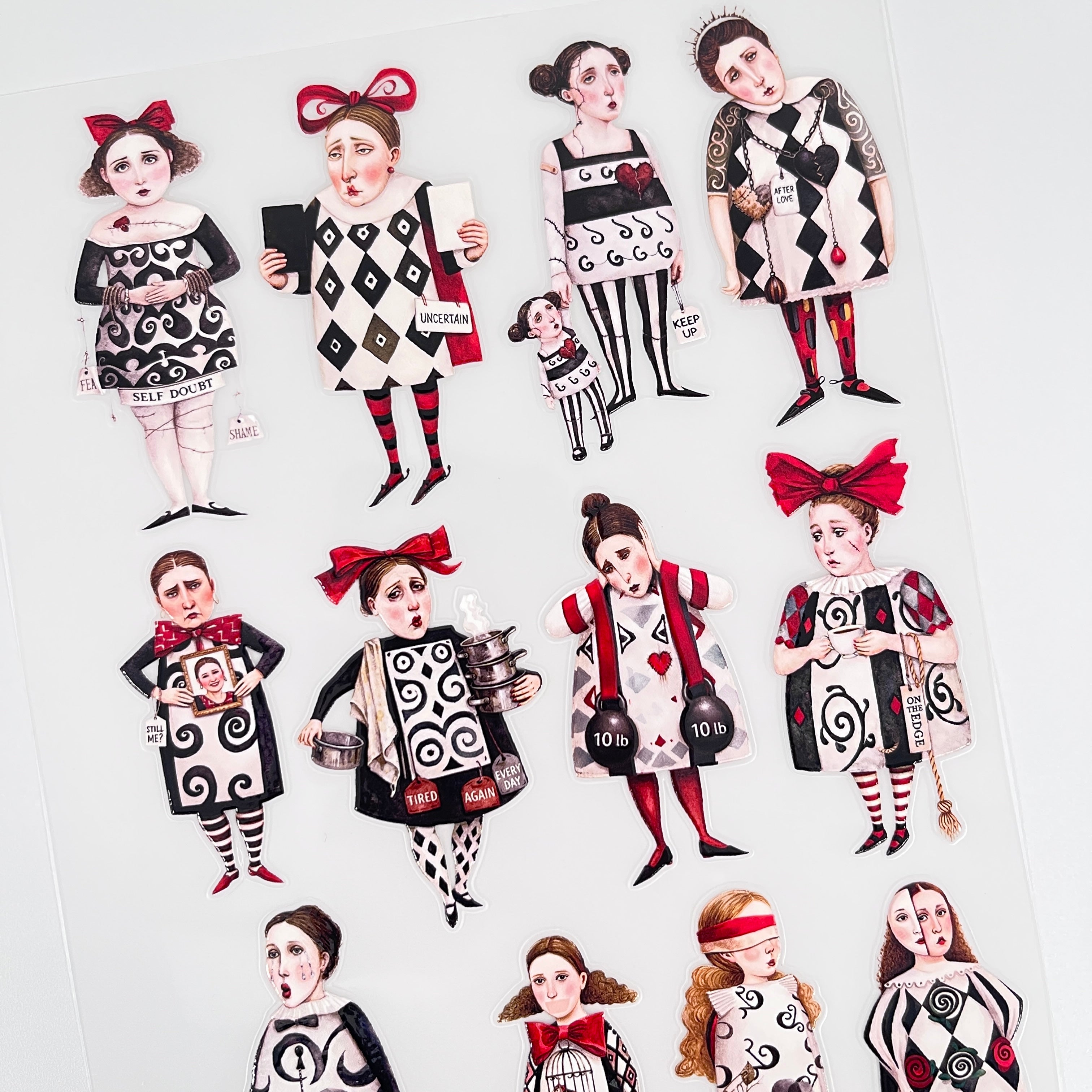 3D Alice in Wonderland Poker Maid PET Sticker 1 Pcs