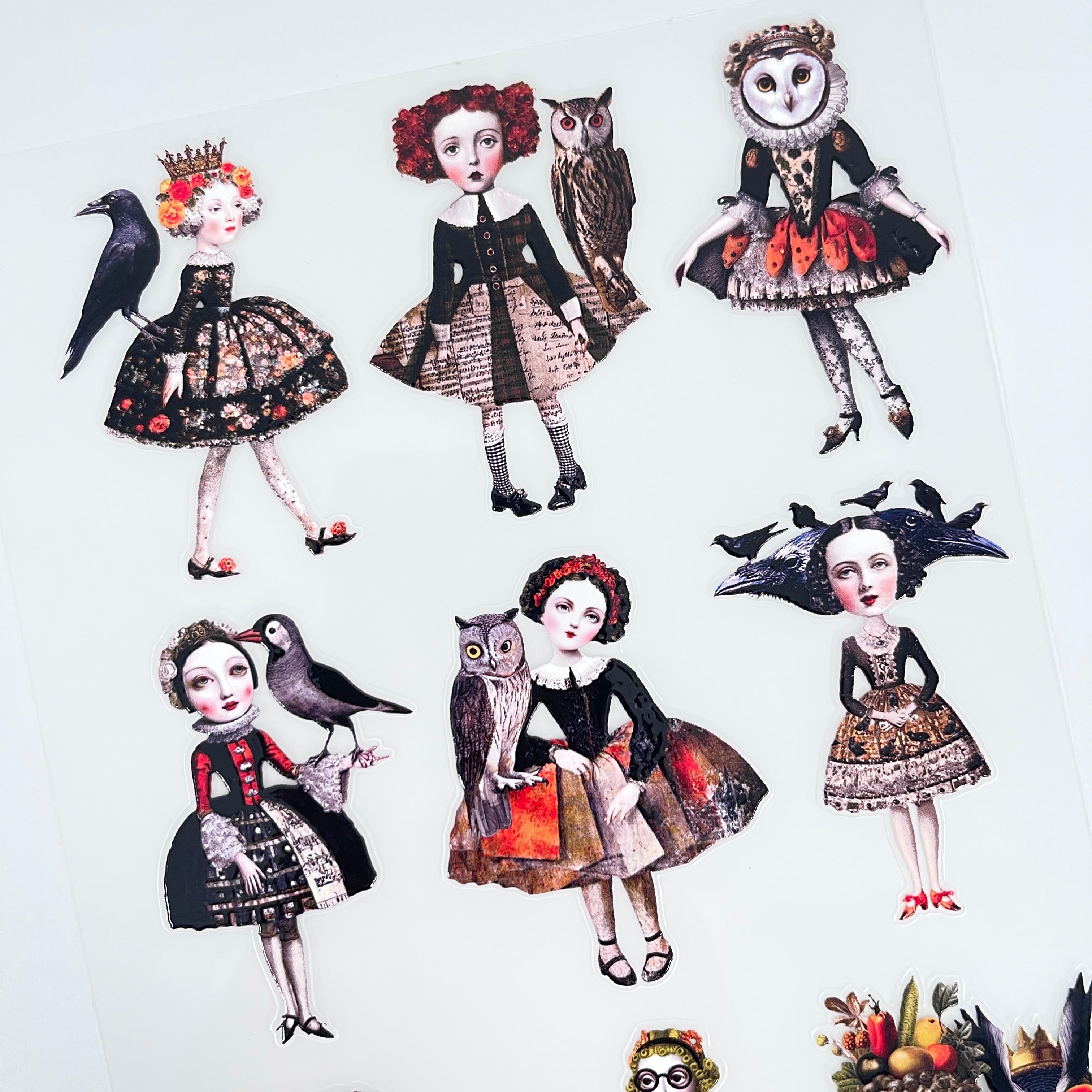 3D Fantasy Bird Girl PET Sticker 1 Pcs