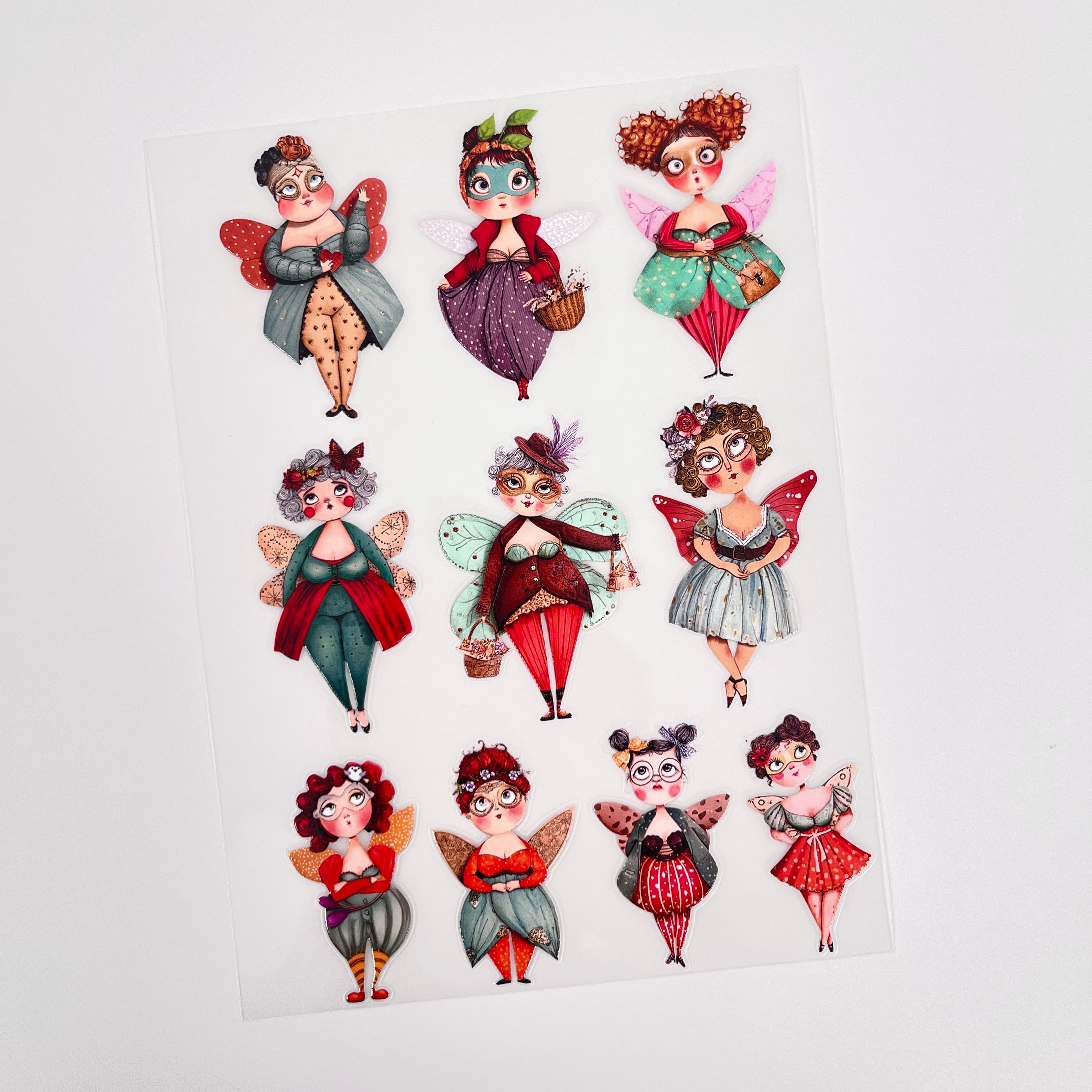 3D Butterfly Wing Elf Character PET Sticker 1 Pcs
