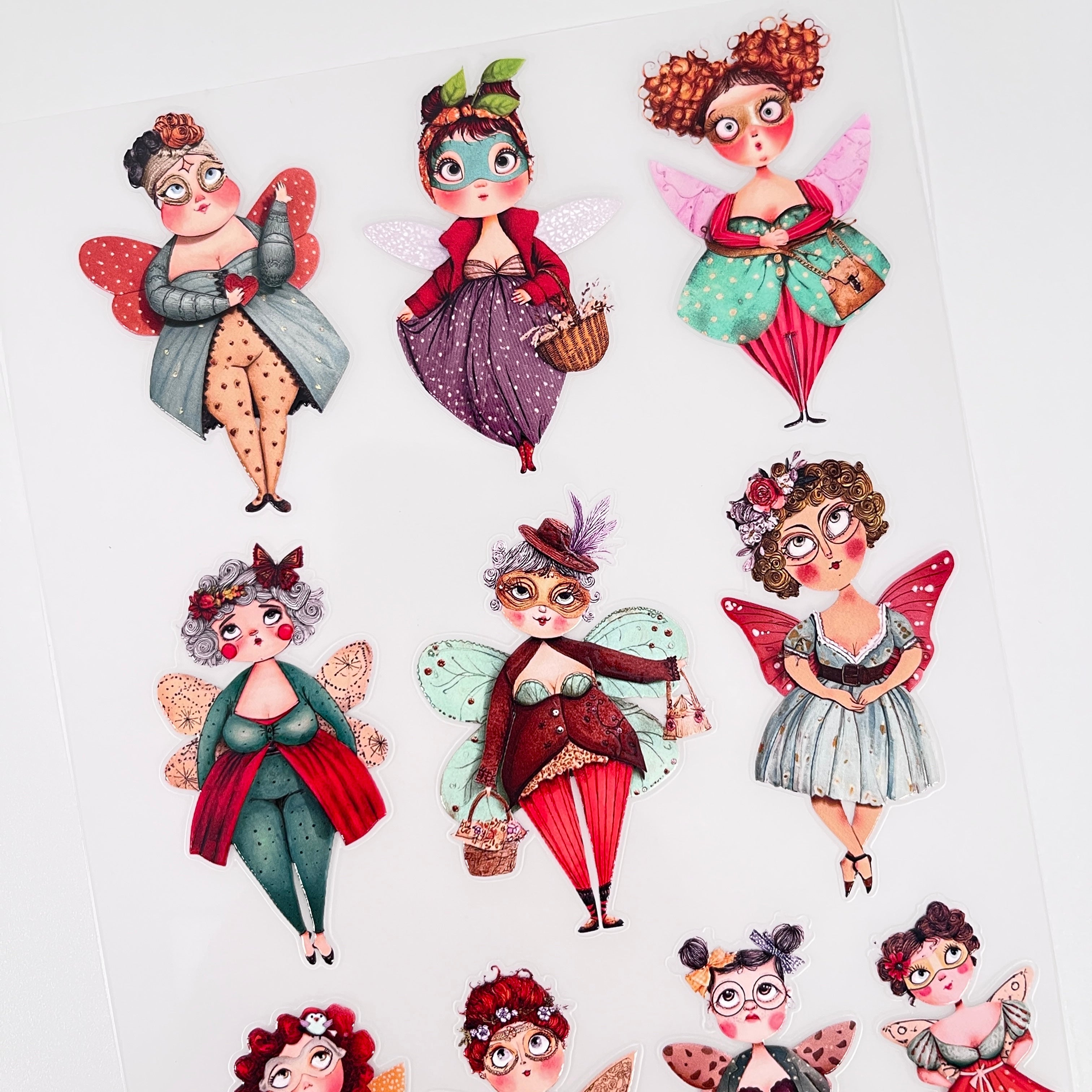 3D Butterfly Wing Elf Character PET Sticker 1 Pcs