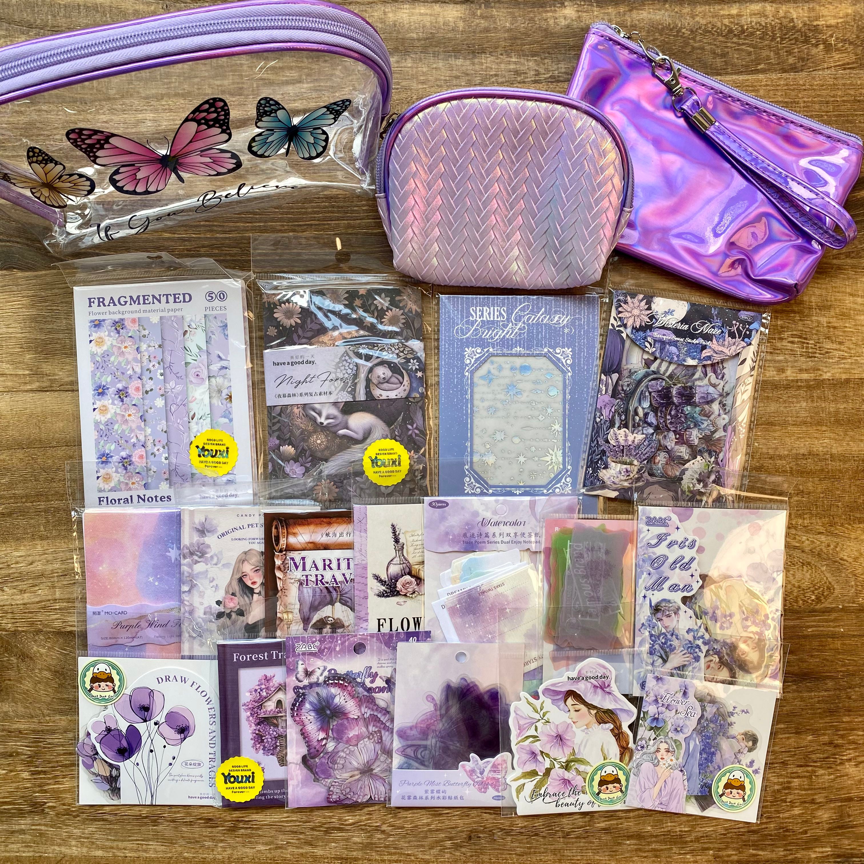 Purple journaling supplies mixed bundle