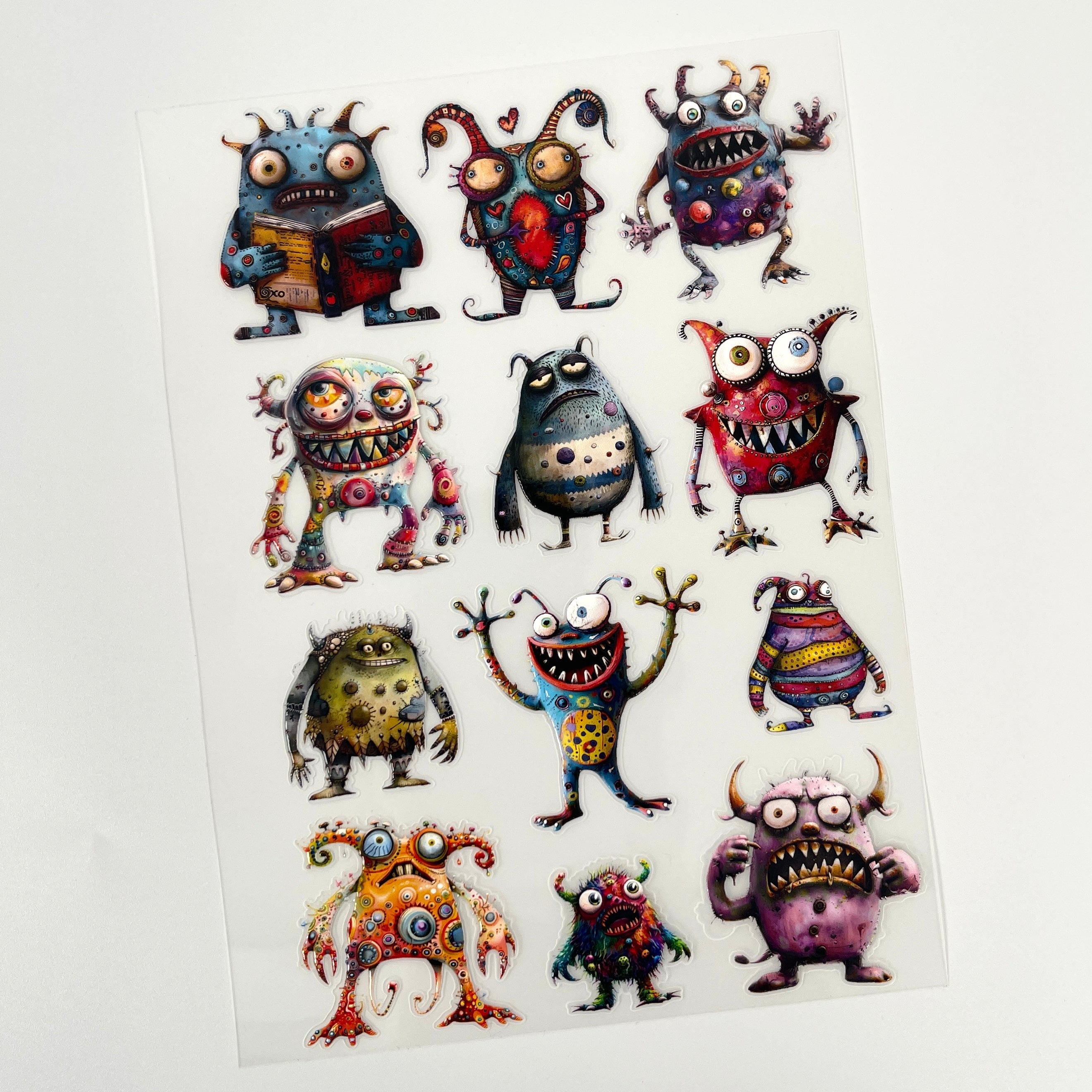3D Whimsical Monsters PET Sticker (A) 1 Pcs
