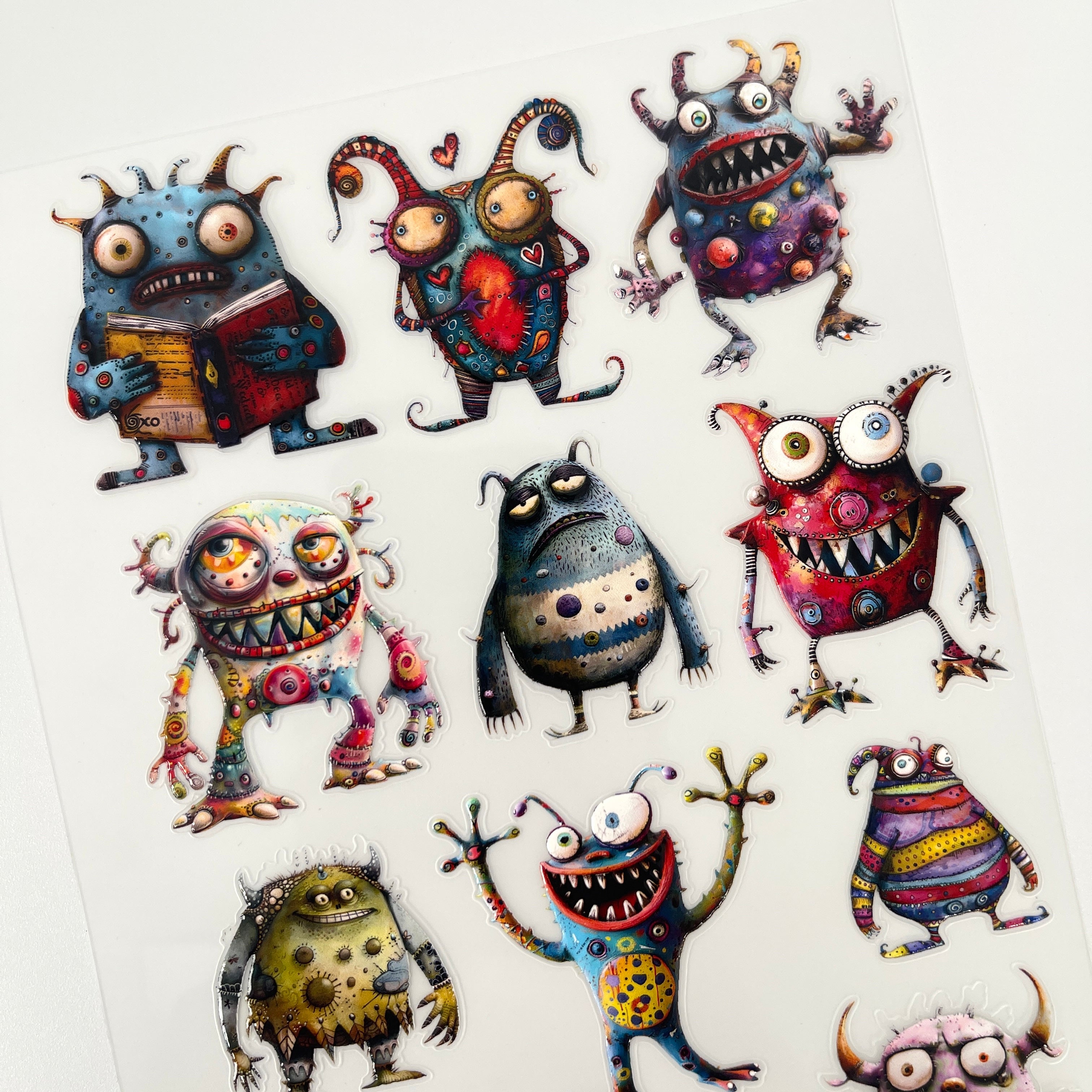 3D Whimsical Monsters PET Sticker (A) 1 Pcs