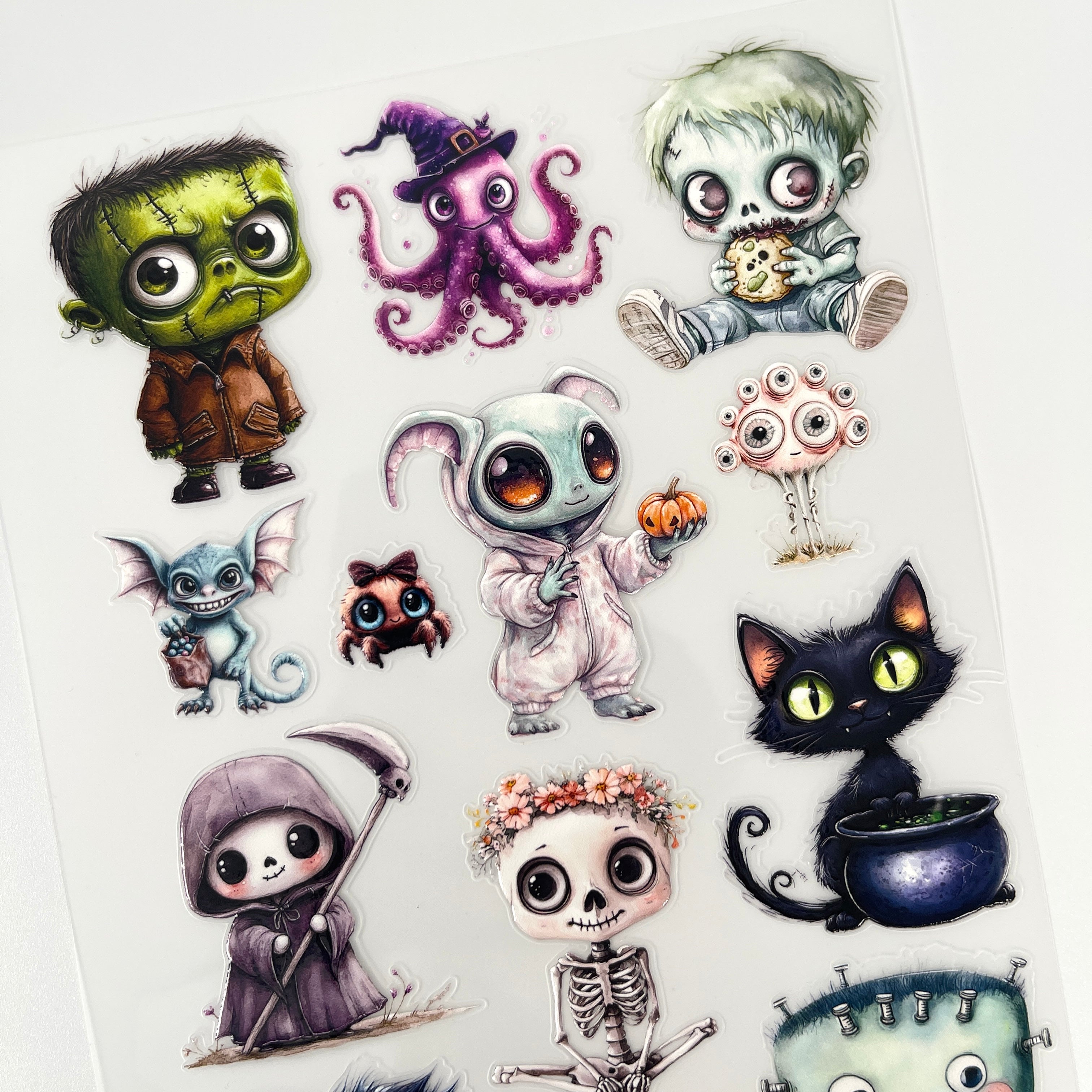 3D Cute Halloween Little Sprites PET Sticker 1 Pcs