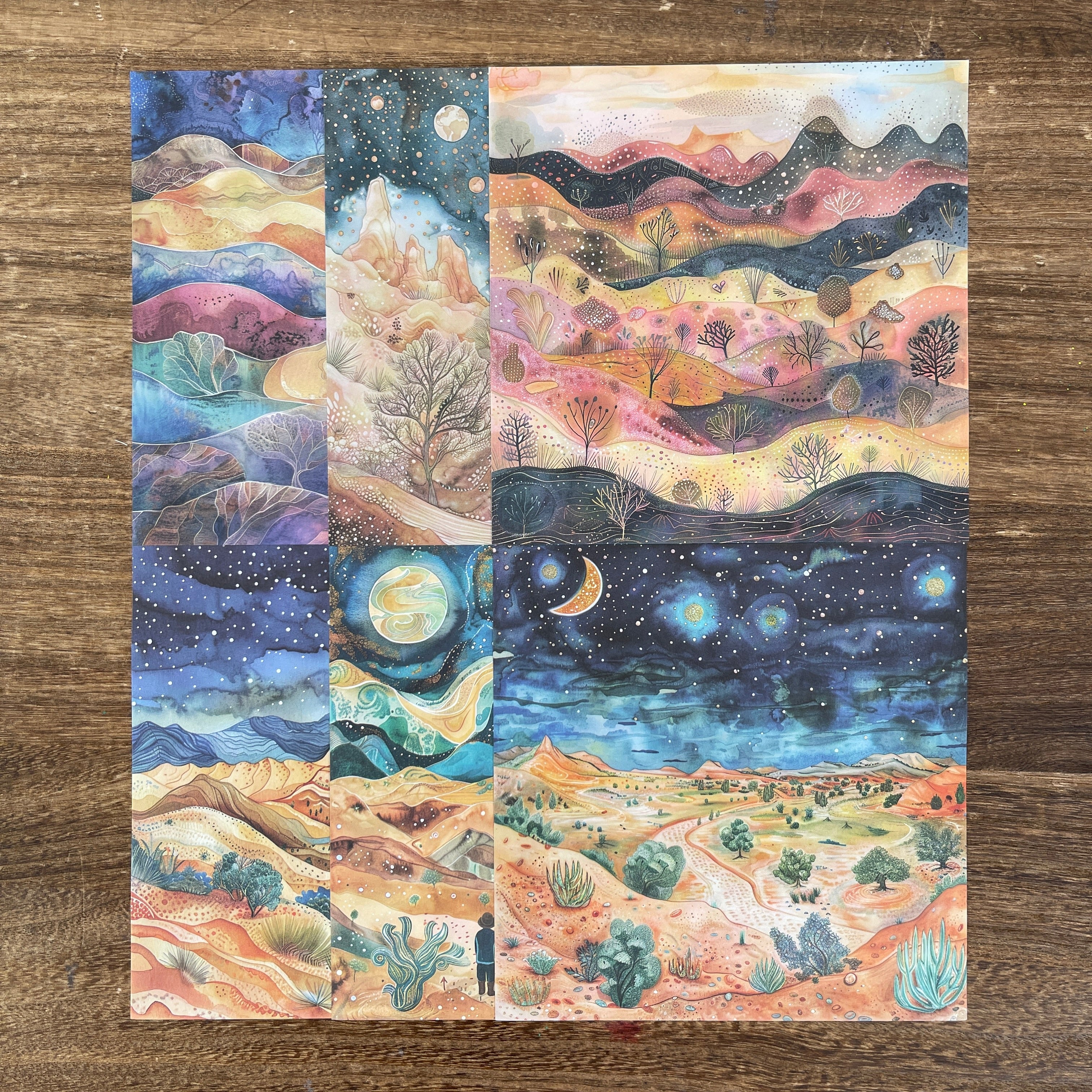 Sandy Desert Background Paper -12Pcs each pack