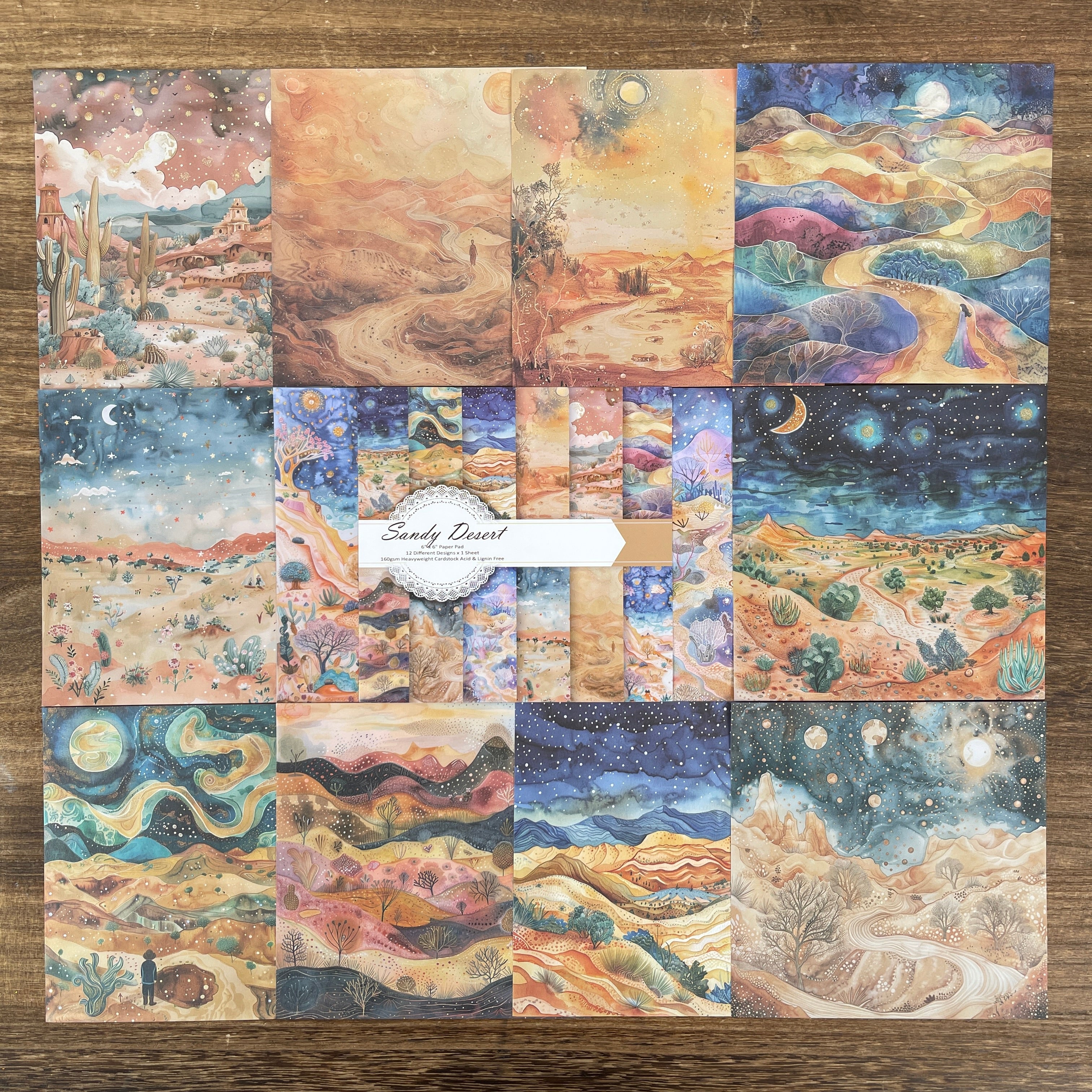 Sandy Desert Background Paper -12Pcs each pack