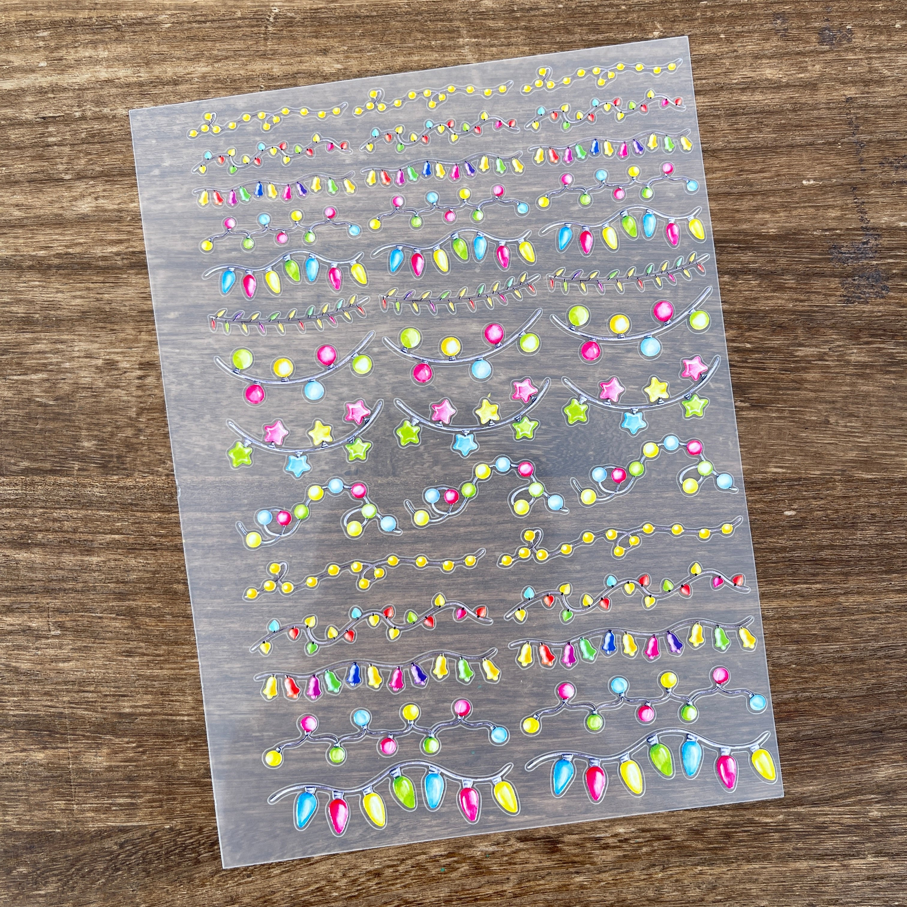 3D Festive Lights PET Sticker 1 Pcs